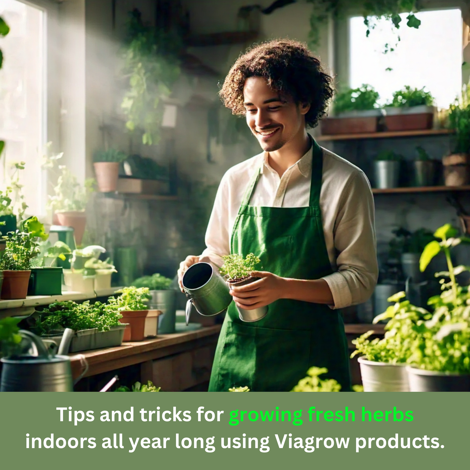 Tips and tricks for growing fresh herbs indoors all year long using Viagrow products