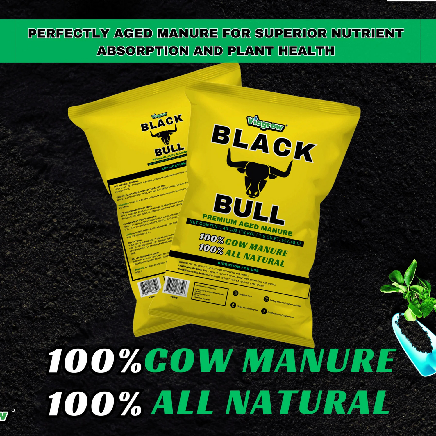 Viagrow Black Bull Premium Aged Manure