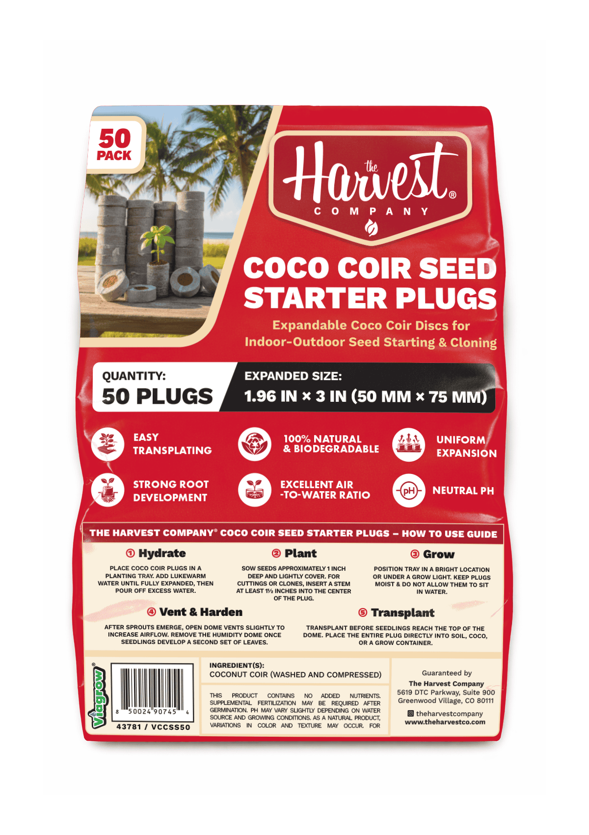 50pc Coco Coir Seed Starter Plugs