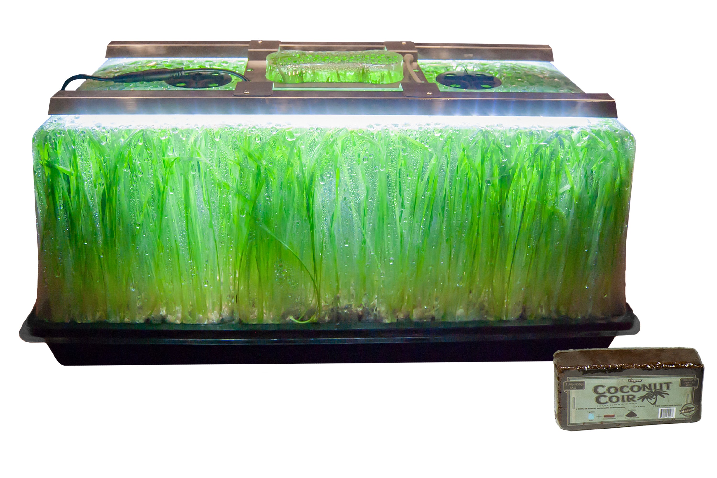 Viagrow Seedling Station Kit w/ LED Grow Light, Propagation Dome 4x Durable Propagation Tray & Coir