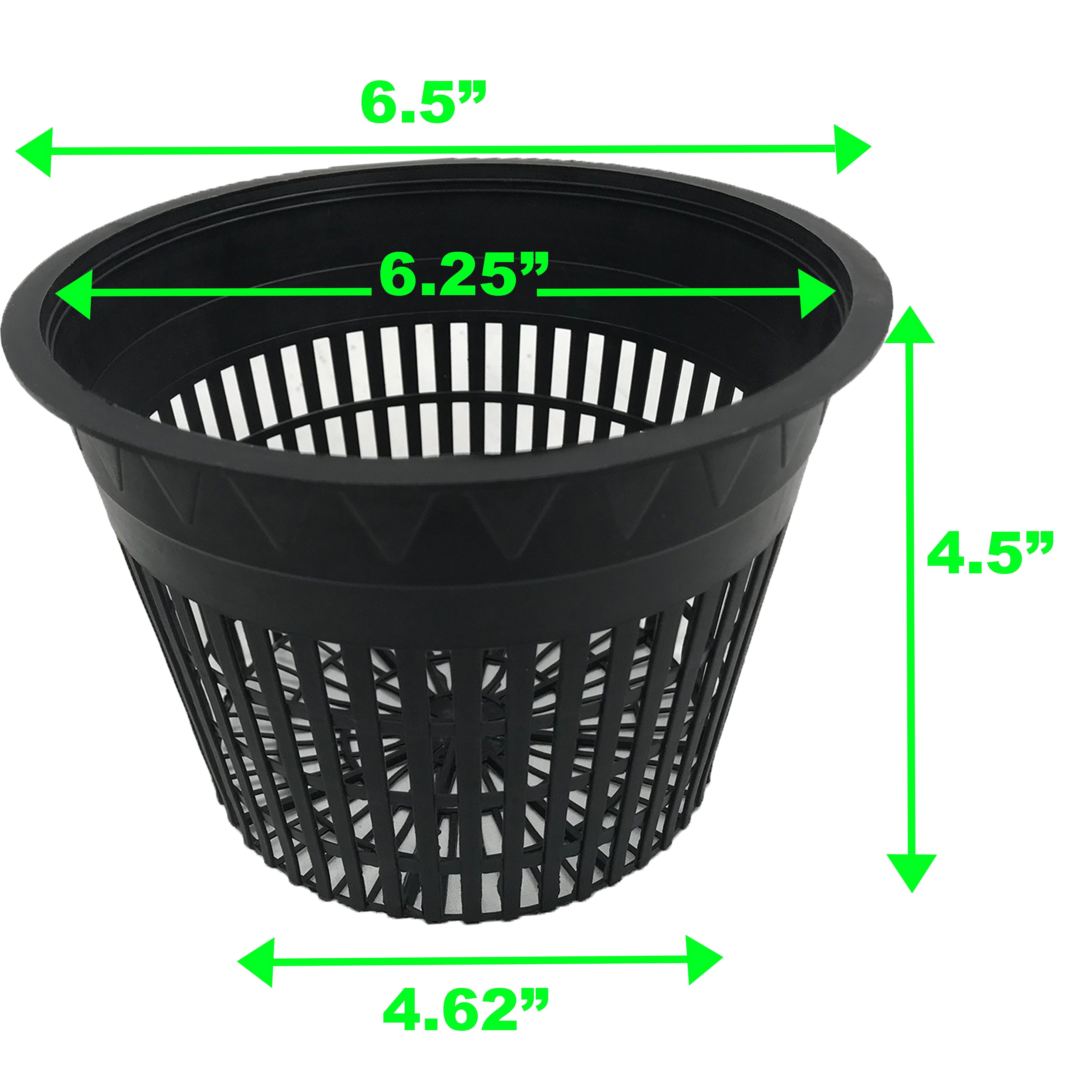 Viagrow Slotted Black Plastic Net Pots for Hydroponics and Soil Root Aeration and Drainage (Packs)