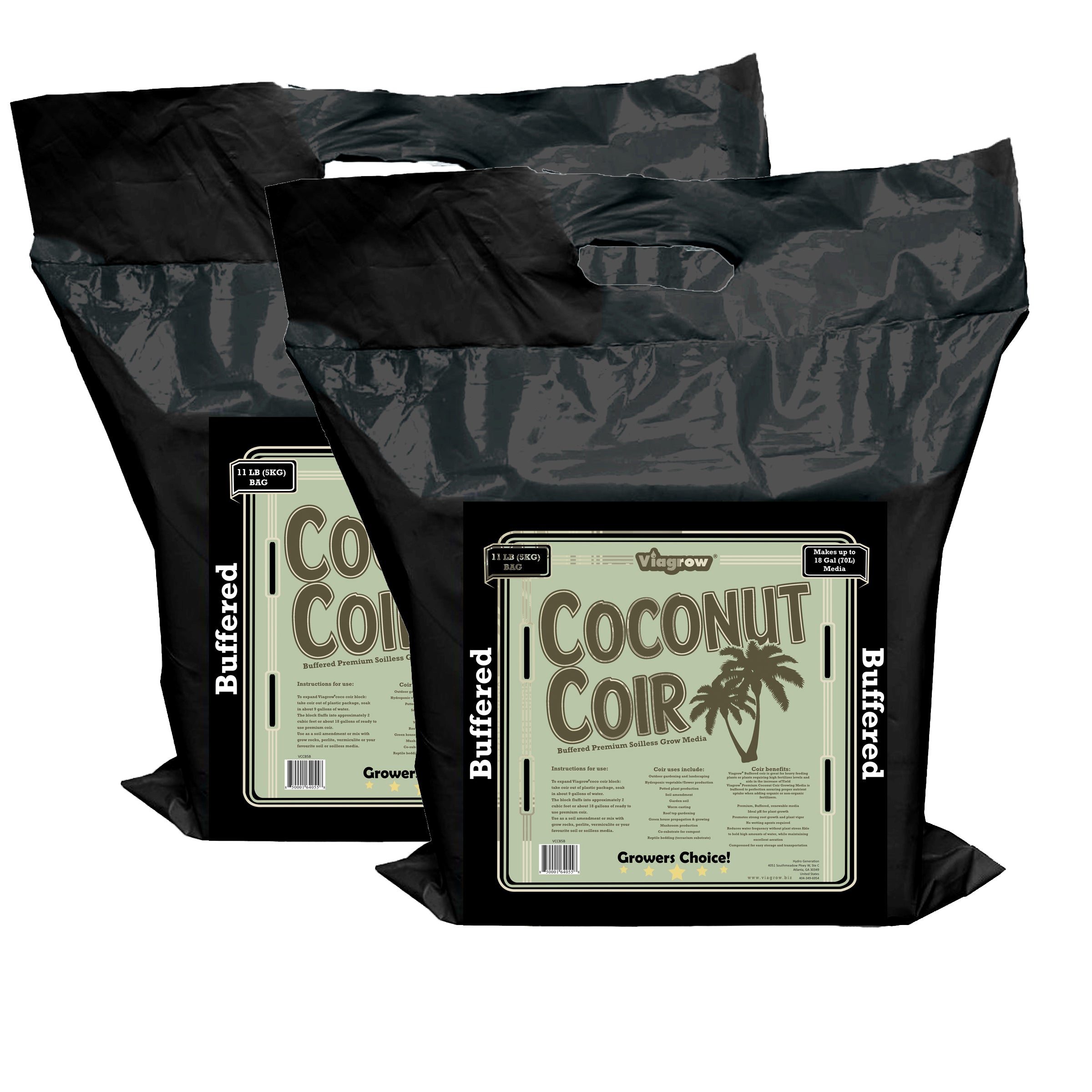 Viagrow 5 kg (11 lb.) Buffered Compressed Coconut Coir Premium Grow Media (Packs)