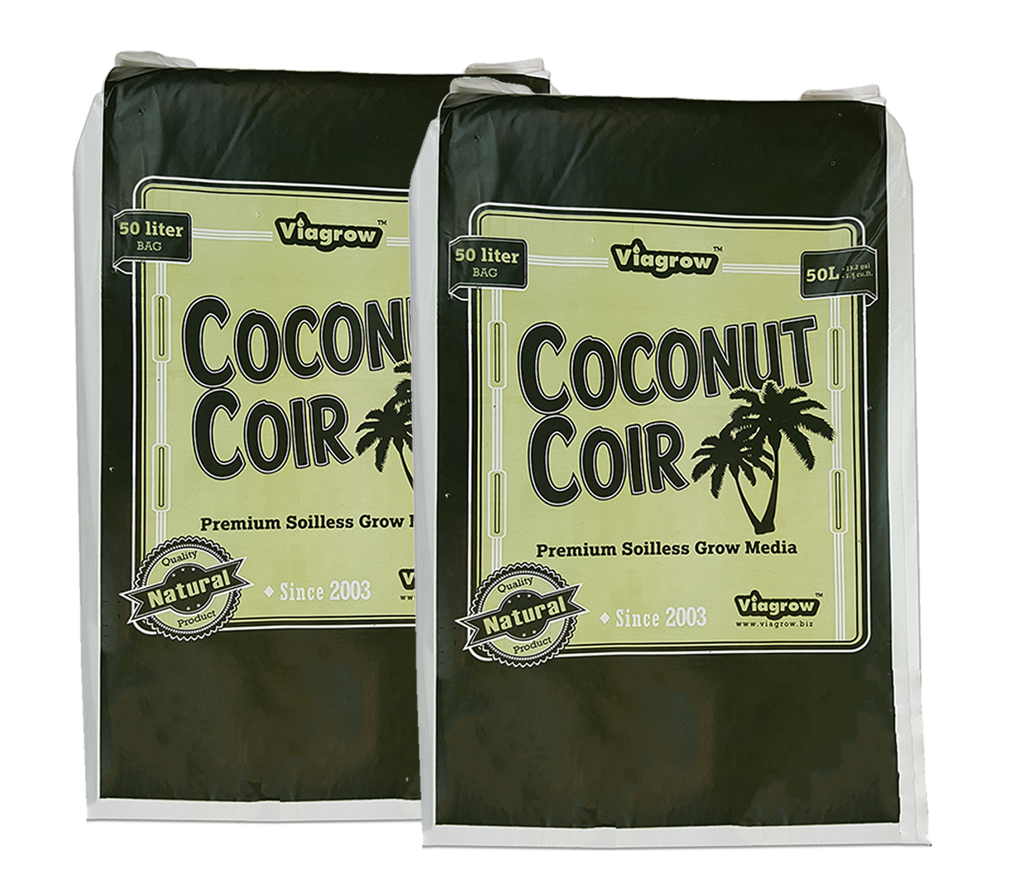 Viagrow 1.5 cu. ft. (50L) Loose Coconut Coir Soilless Grow Media (Packs)
