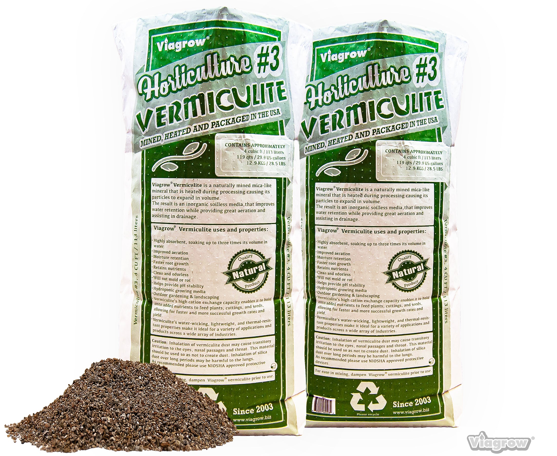 Viagrow 4 cu. ft. (113L) Horticultural Vermiculite Natural Soil Amendment (Packs)