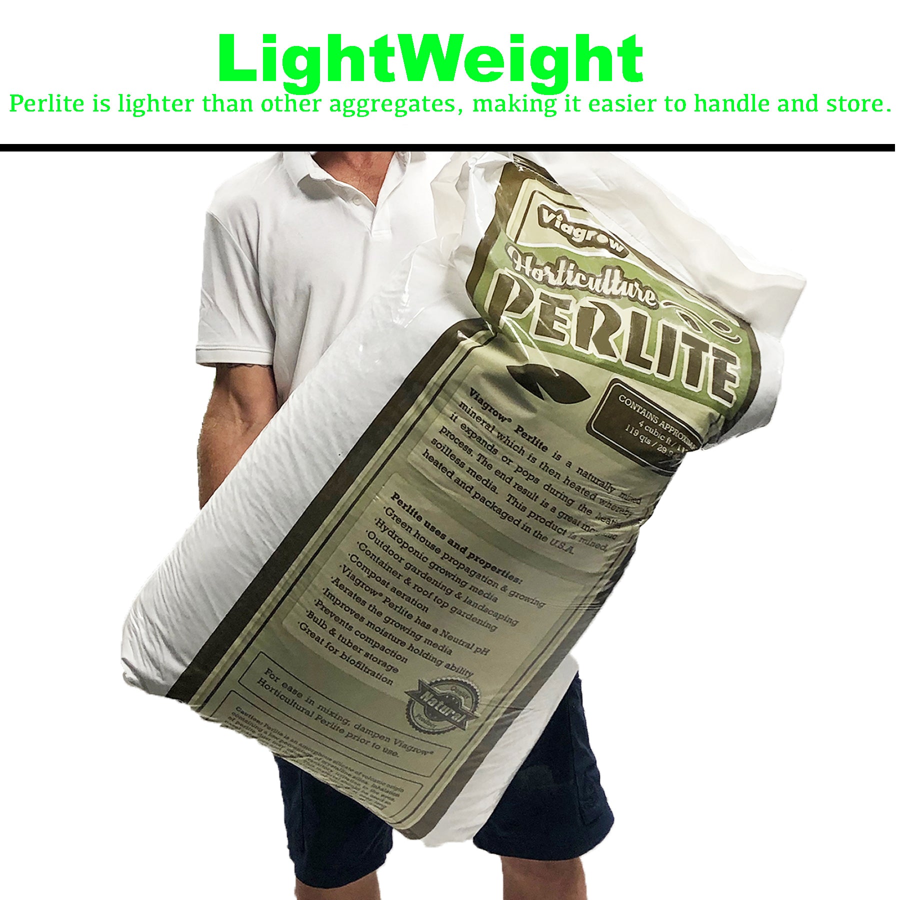 Viagrow 4 cu. ft. (113L) Horticultural Perlite Natural Soil Amendment (Packs)