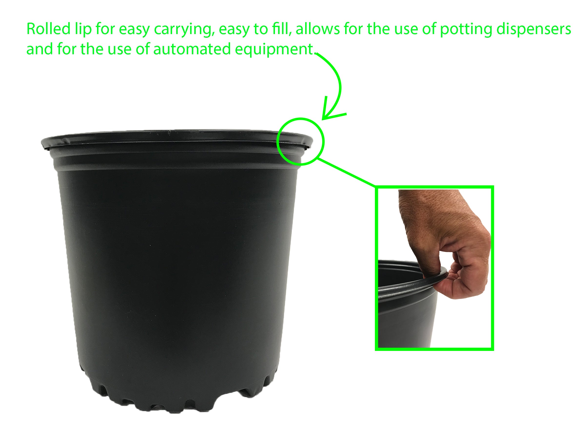Viagrow 1 gal. Black Indoor/Outdoor Plastic Nursery Pot