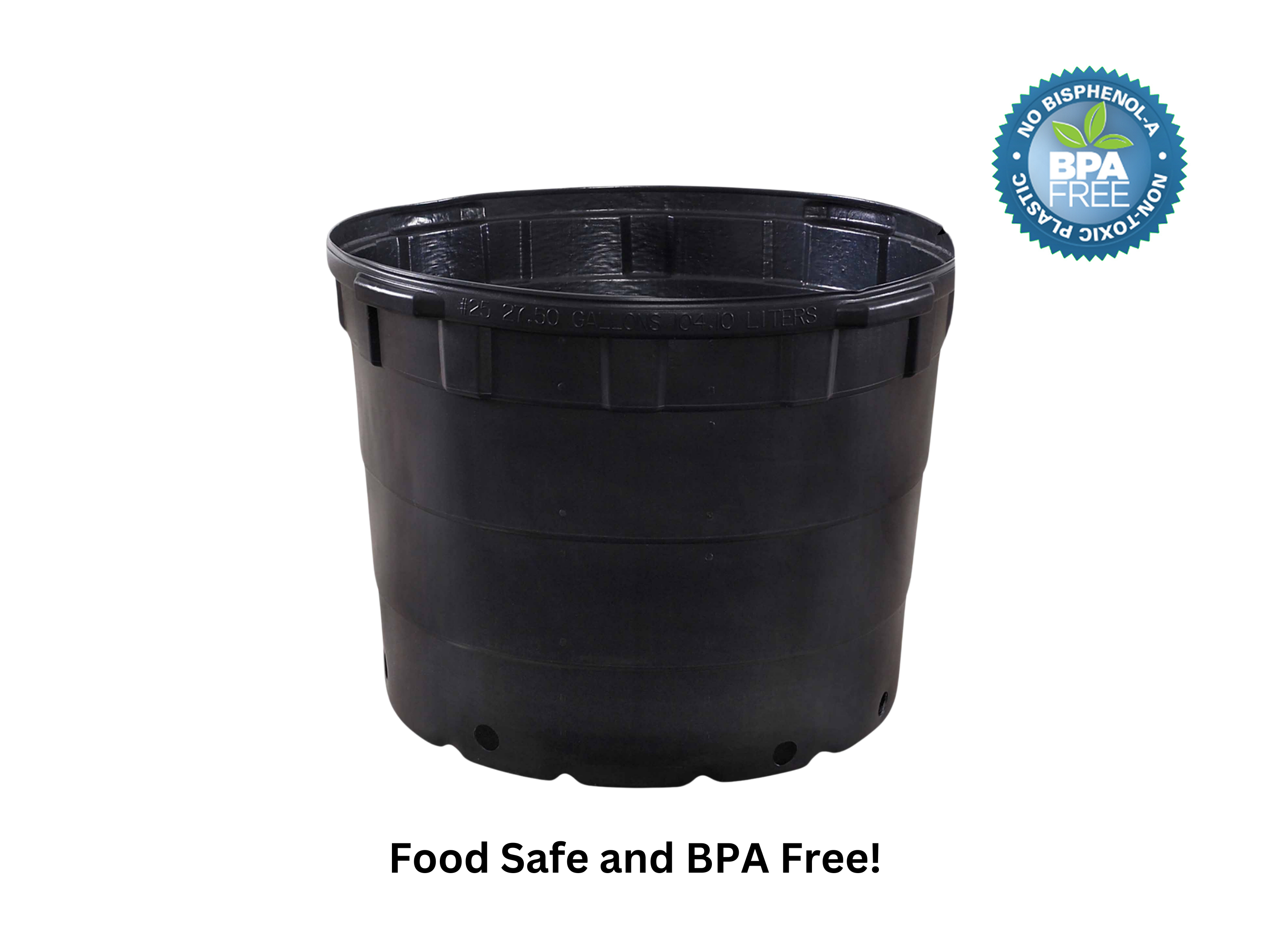 Viagrow 25 gal. 24 in. L x 18 in. W Black Indoor/Outdoor Plastic Nursery Pot 300-Pallet
