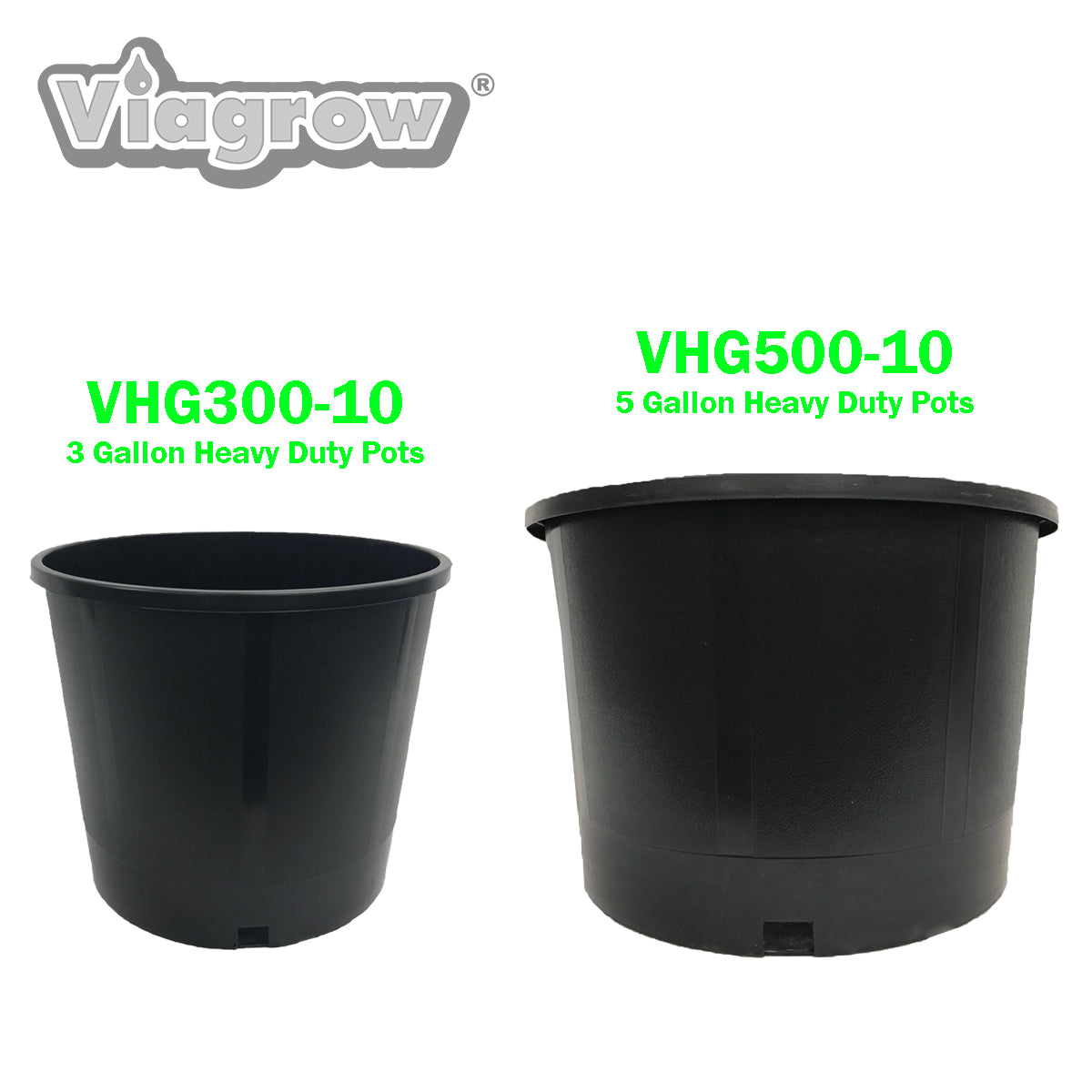 Viagrow 3 gal. 11 in. L x 9.25 in. W x 9.50 in. H Black Indoor/Outdoor Heavy Duty Pot