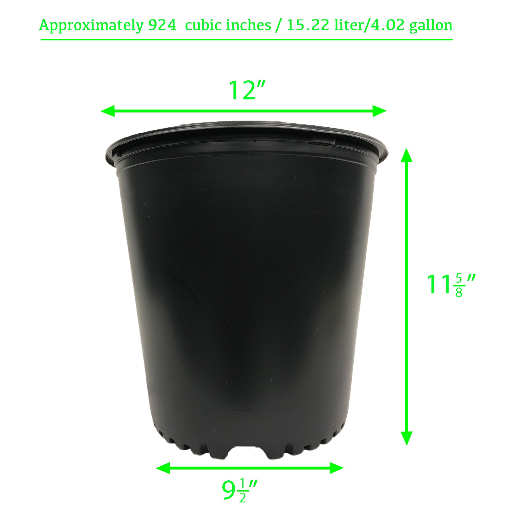 Viagrow 5 gal. Black Indoor/Outdoor Plastic Nursery Pot