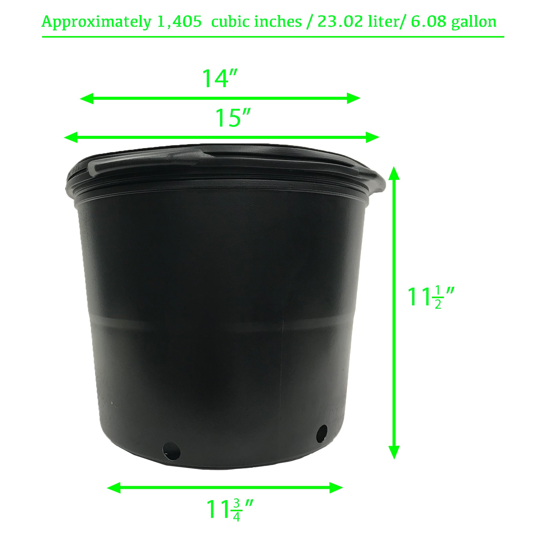 Viagrow 7 gal. Black Indoor/Outdoor Plastic Nursery Pot