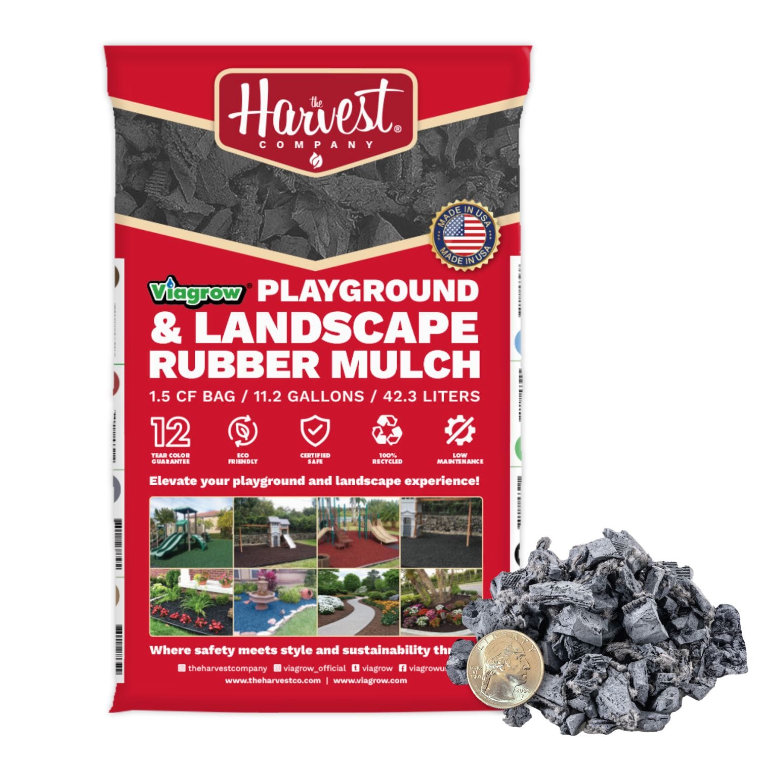 Viagrow Silver Rubber Playground and Landscape Mulch