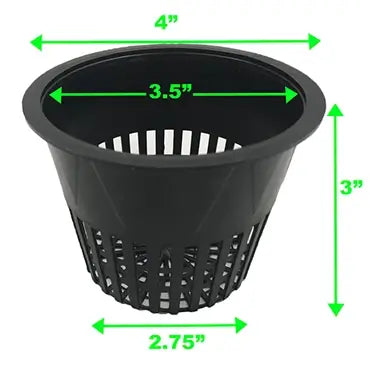 Viagrow Slotted Black Plastic Net Pots for Hydroponics and Soil Root Aeration and Drainage (Packs)