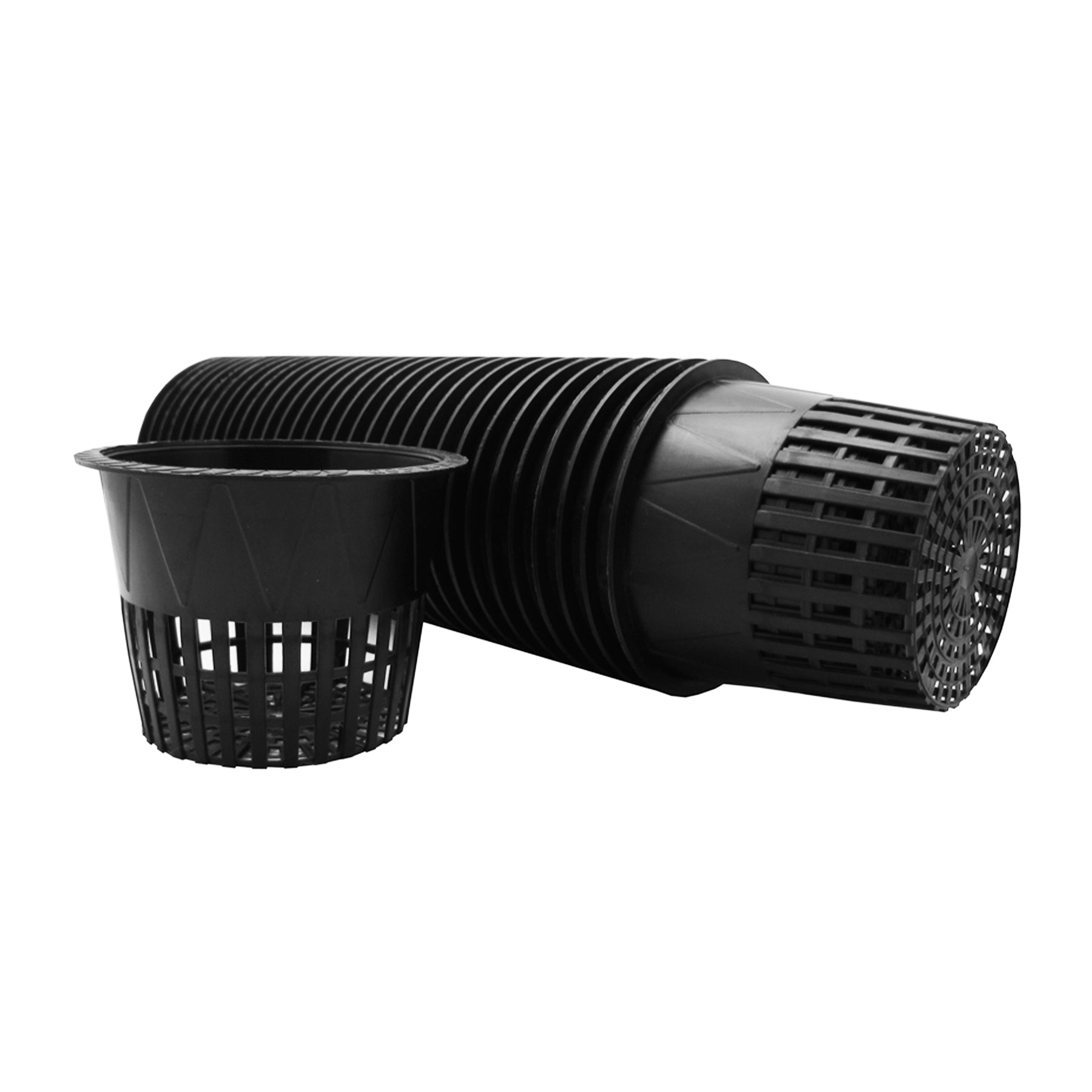 Viagrow Slotted Black Plastic Net Pots for Hydroponics and Soil Root Aeration and Drainage (Case)