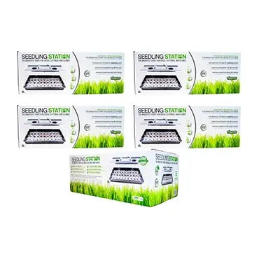 Viagrow Seedling Station Kit with LED Grow Light, Propagation Dome, Tray and 50 Coir Seedling Starters (Case of 5)