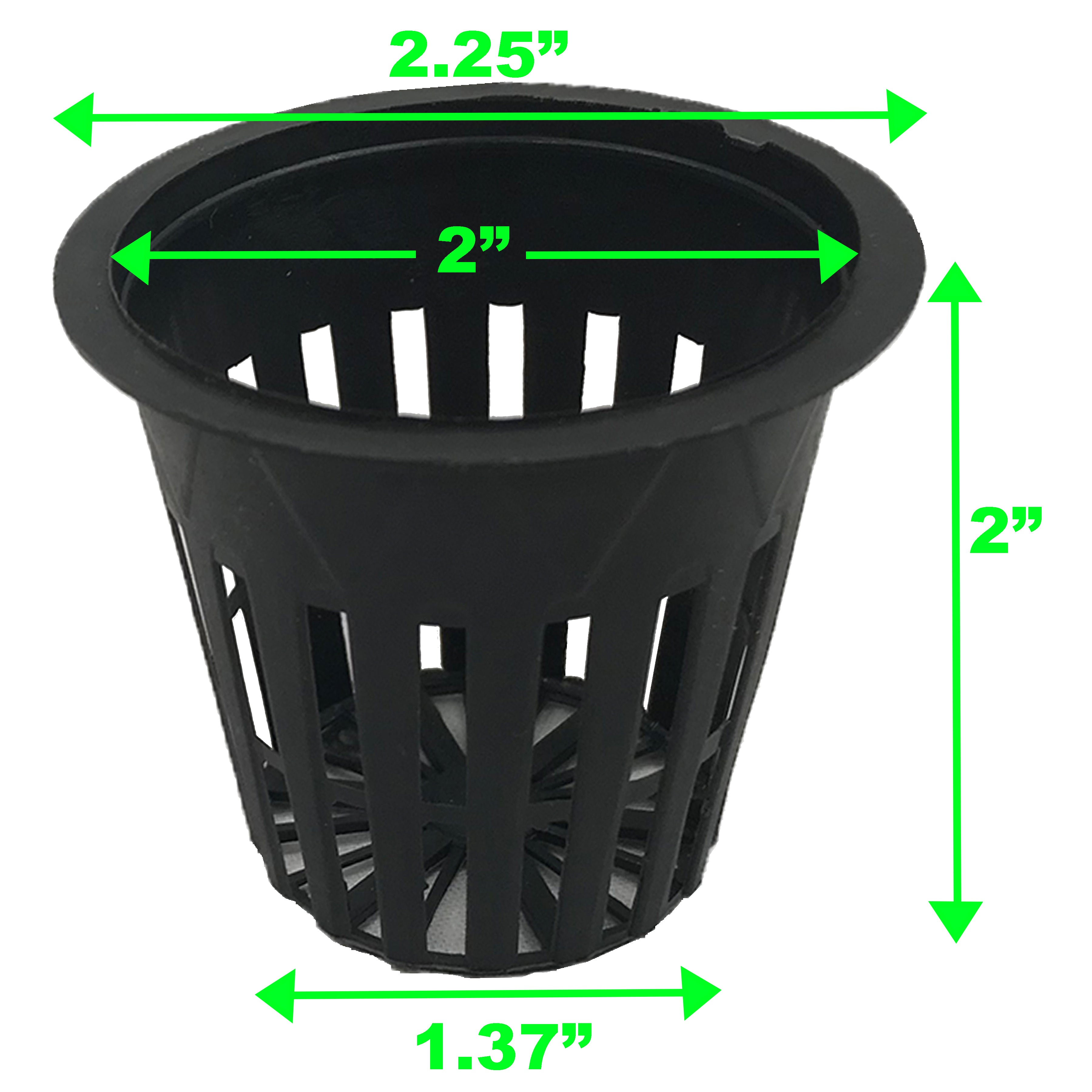 Viagrow Slotted Black Plastic Net Pots for Hydroponics and Soil Root Aeration and Drainage (Case)