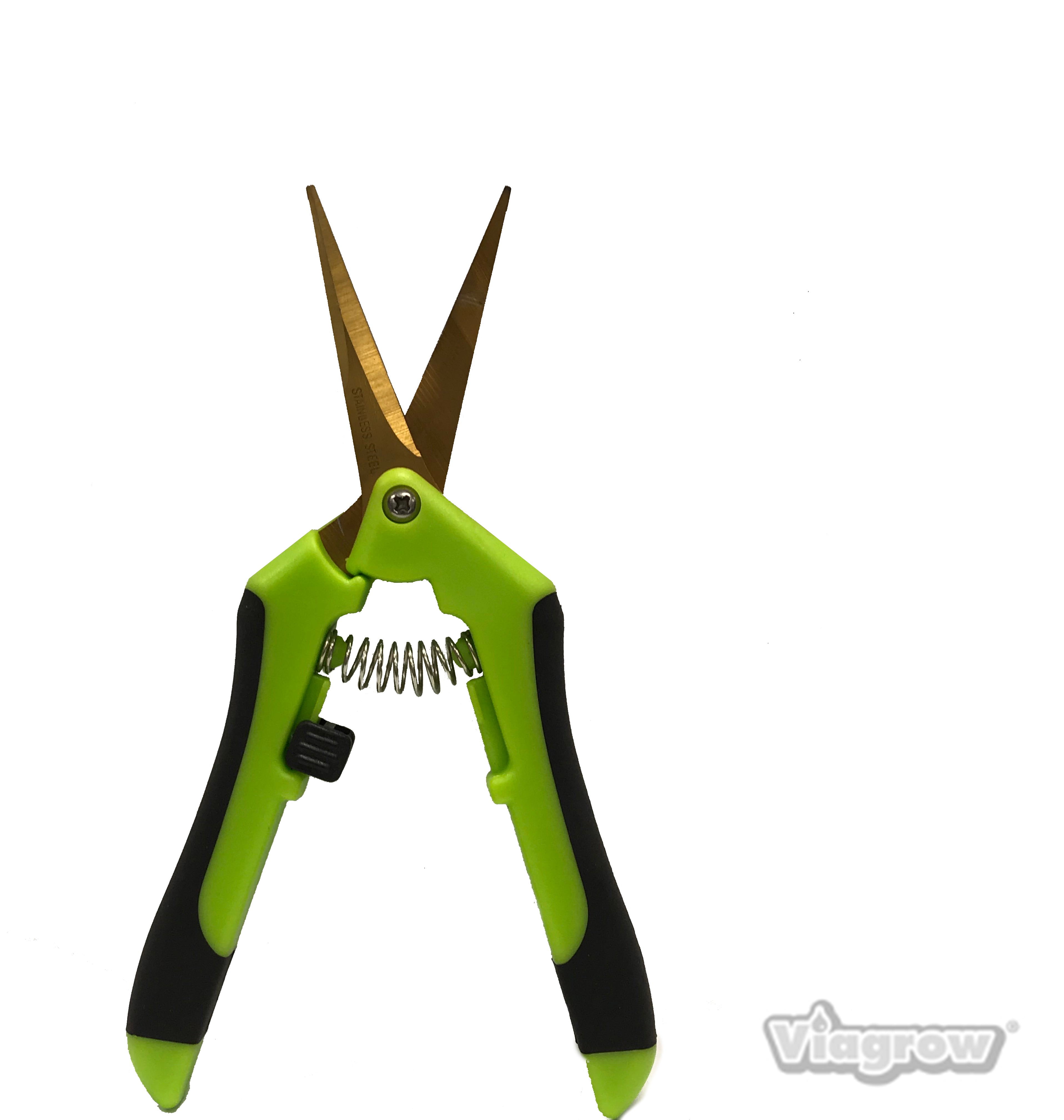 Viagrow Curved Non-Slip Micro-Tip Pruning Snip with Anti-Resin Stick Blades, Non-Soft Grip Shears