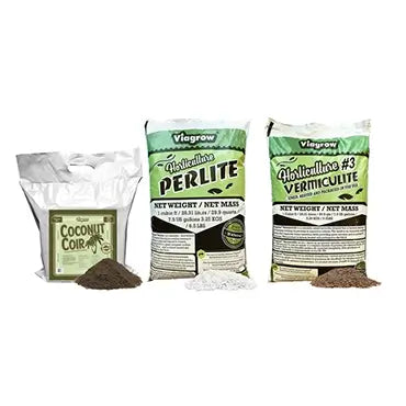 Viagrow 1 cu. ft. Perlite + 1 cu. ft. Vermiculite + 5 kg Coco Coir Grow Media Blend, Makes 128 qt. / 32 gal. / 4.4 cu. ft.