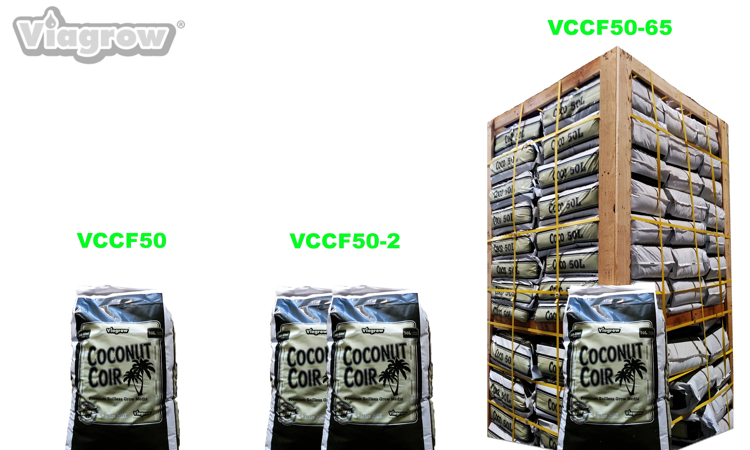 Viagrow 1.5 cu. ft. (50L) Loose Coconut Coir Soilless Grow Media 65-Pallet