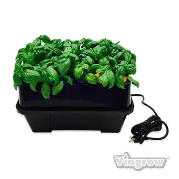 Viagrow Clone Machine 24-Site Black Plastic Round Indoor/Outdoor Aeroponic Hydroponic System with Lid and Collar Inserts 5-Case