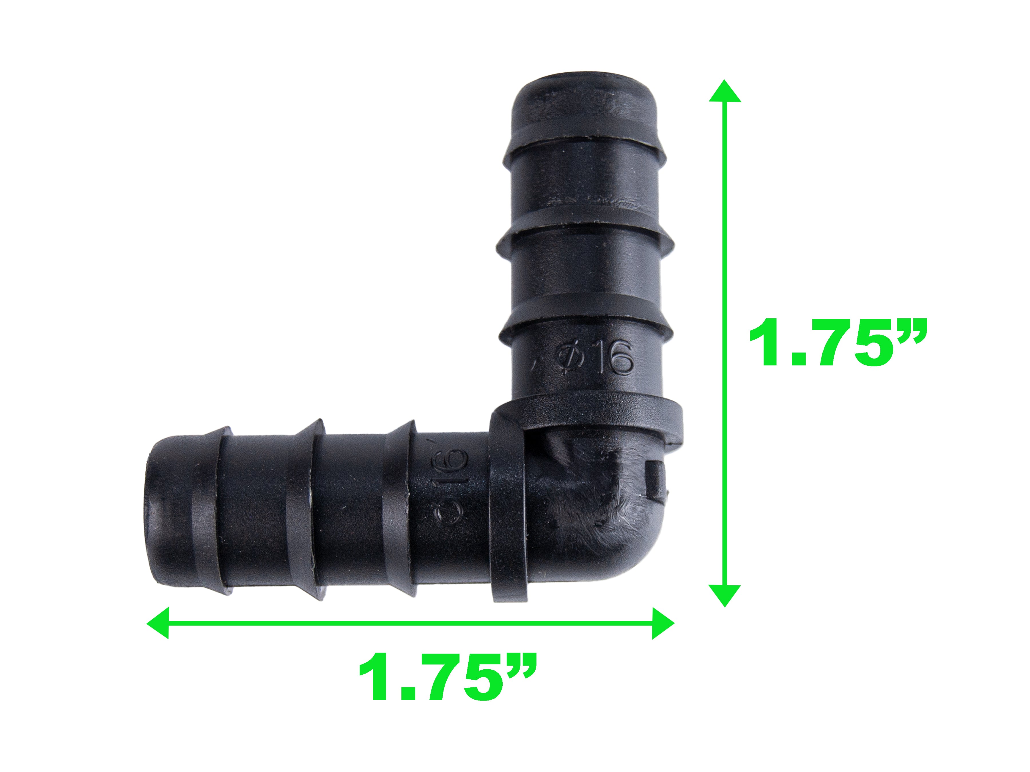 Viagrow 1/2 in. Barbed Elbow Connector – 90° Drip Irrigation Fitting for Hydroponics & Water Lines, Black (50-Pieces) 6-Case