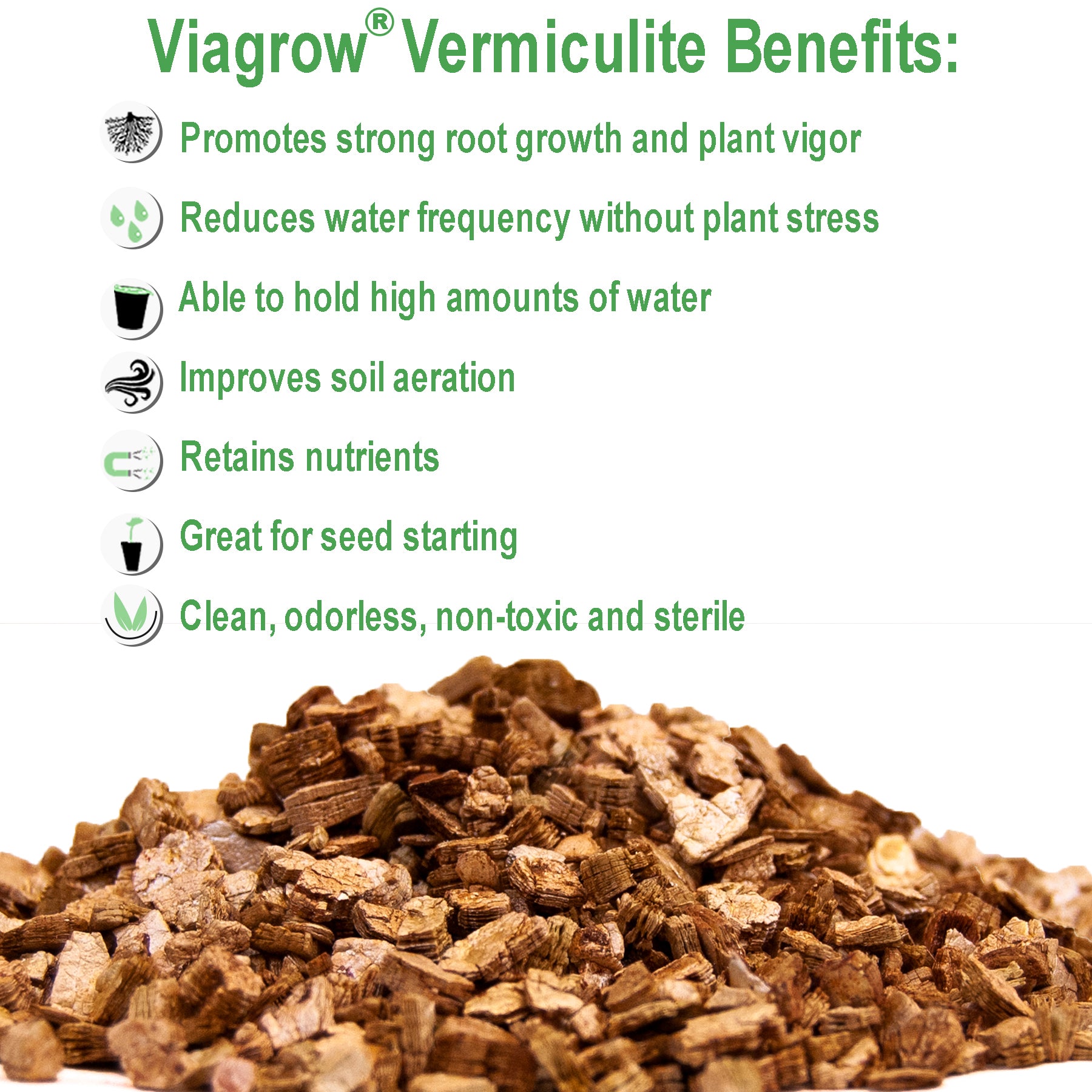 Viagrow 4 cu. ft. (127L) Coarse and Chunky Grade Vermiculite Natural Soil Amendment 30-Pallet