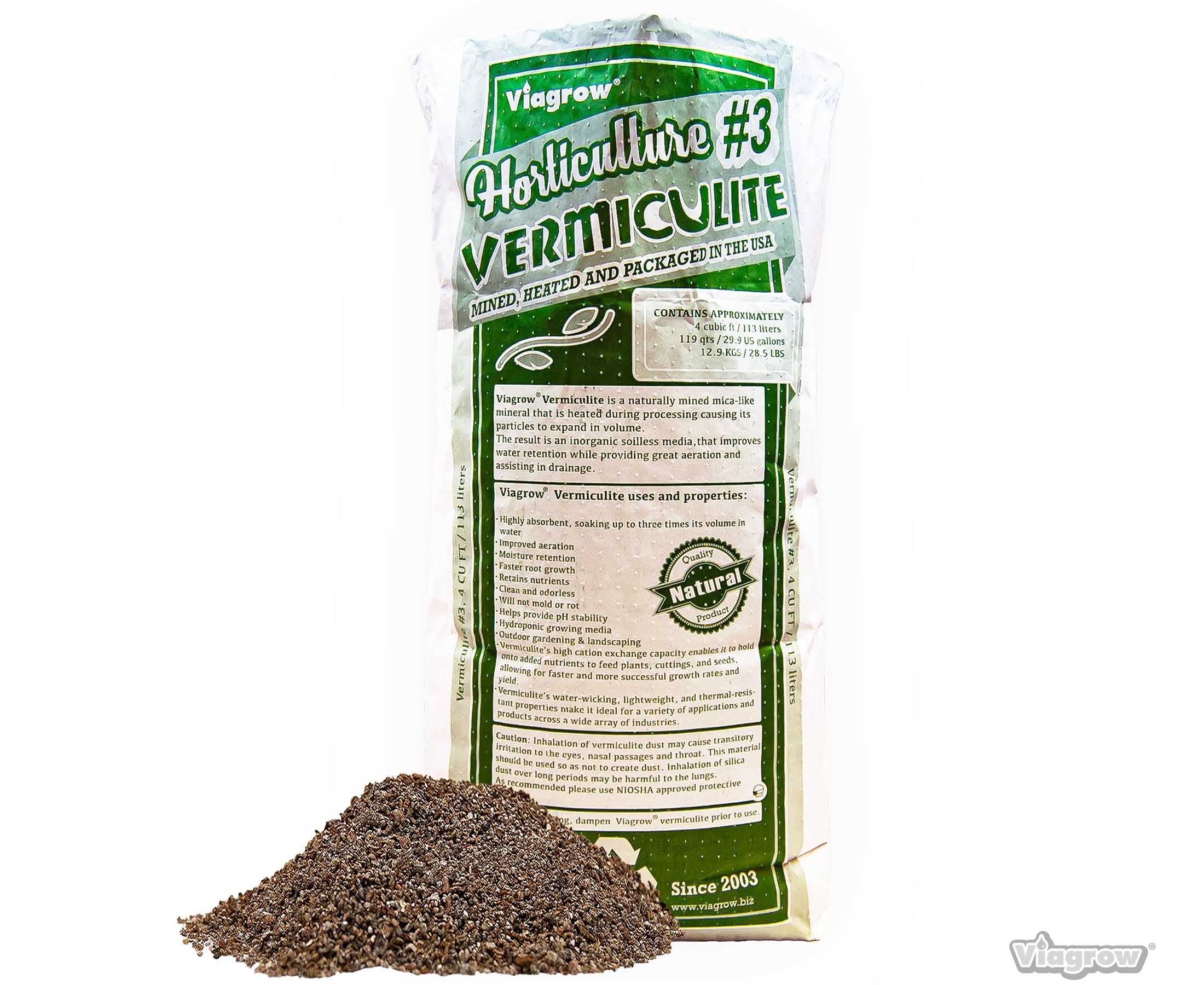 Viagrow 4 cu. ft. (113L) Horticultural Vermiculite Natural Soil Amendment (Packs)