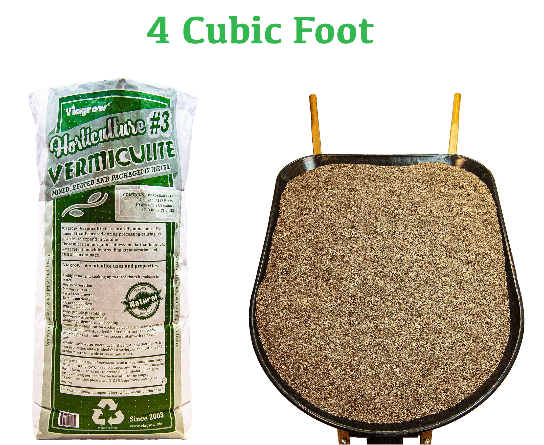 Viagrow 4 cu. ft. (113L) Horticultural Vermiculite Natural Soil Amendment 33-Pallet