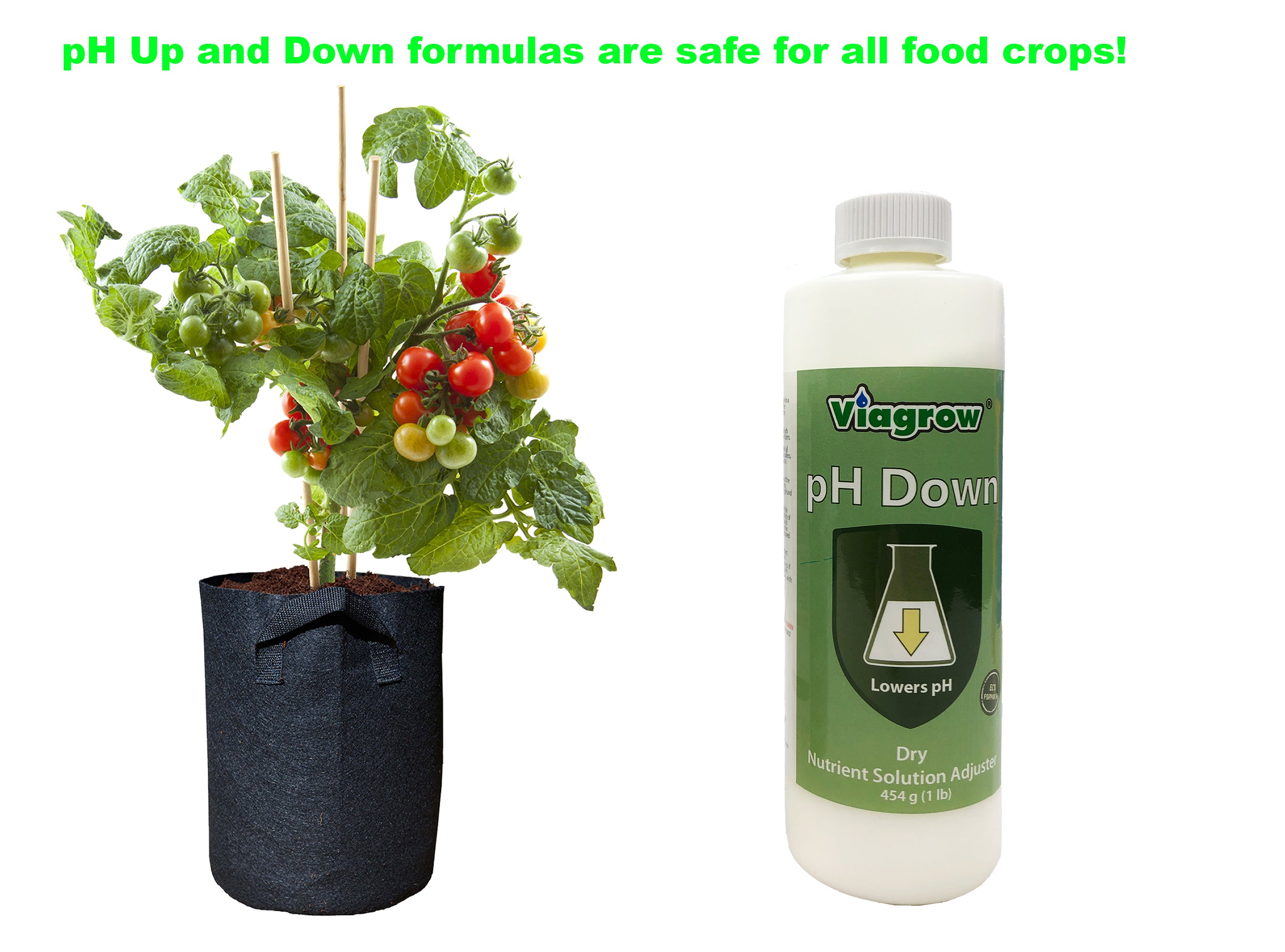 Viagrow Natural pH Down Adjusting Crystals 1 lb. Green Concentrate Application Type Nutrient Solution 48-Case