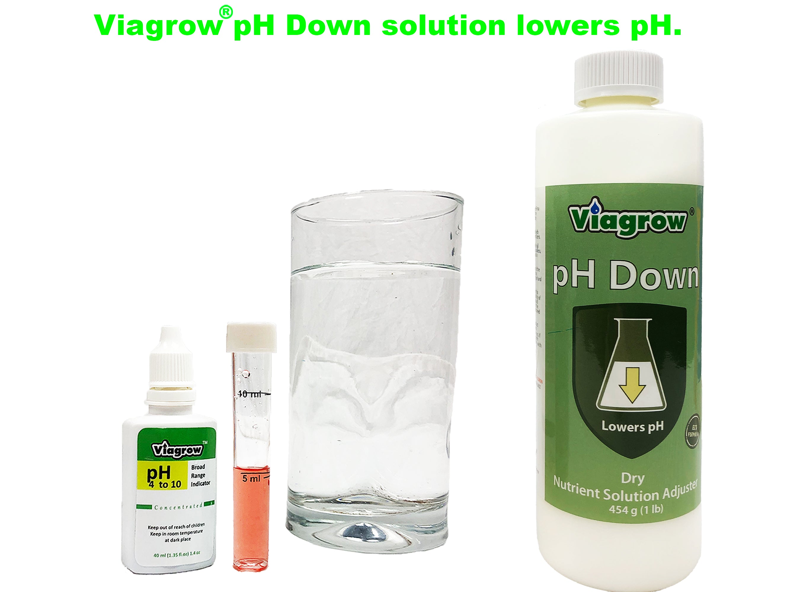 Viagrow Natural pH Down Adjusting Crystals 1 lb. Green Concentrate Application Type Nutrient Solution 48-Case