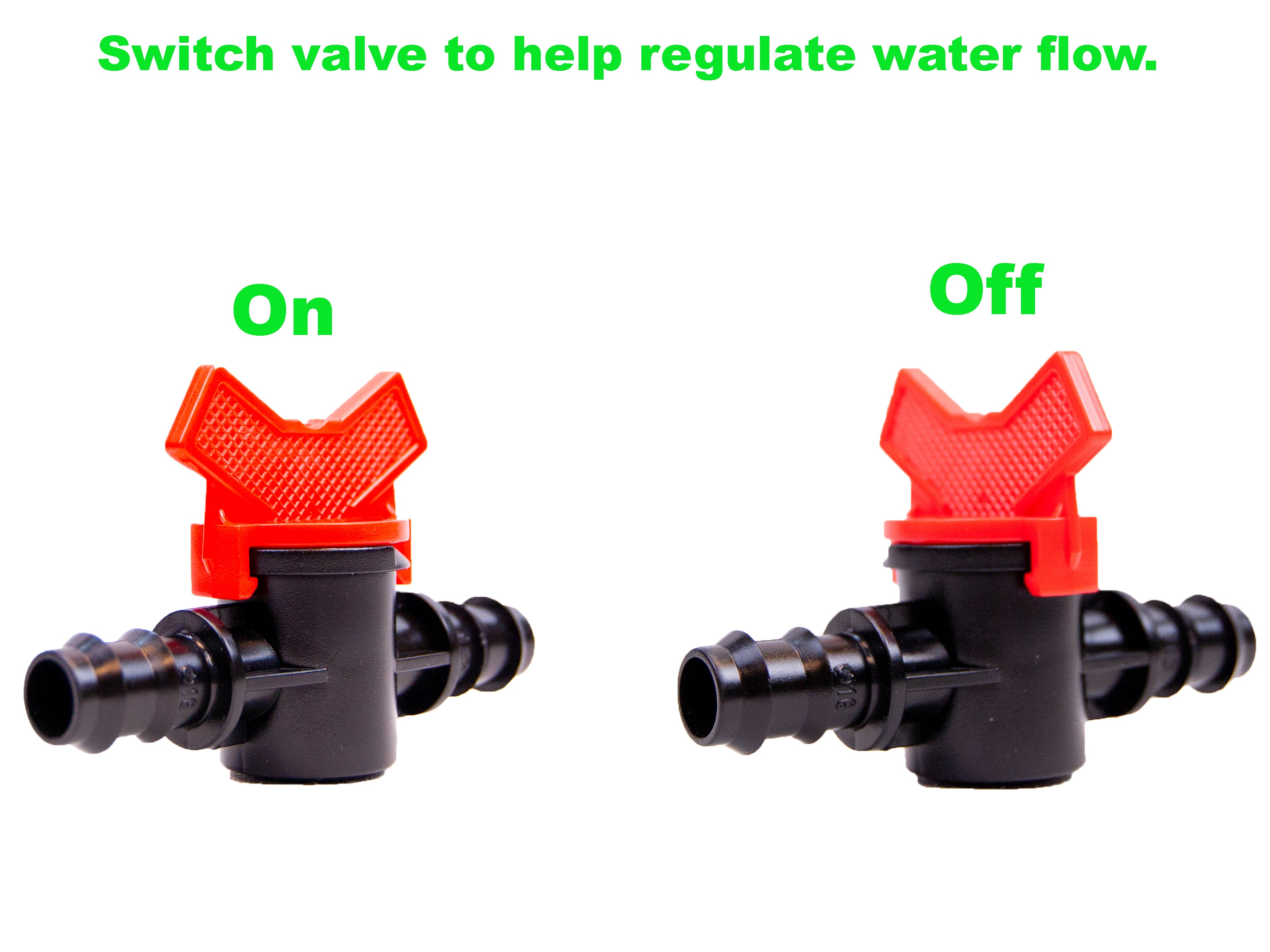 Viagrow 1/2 in. Barbed Shut-Off Valve Connector – Black Irrigation Fitting (5-Pieces)