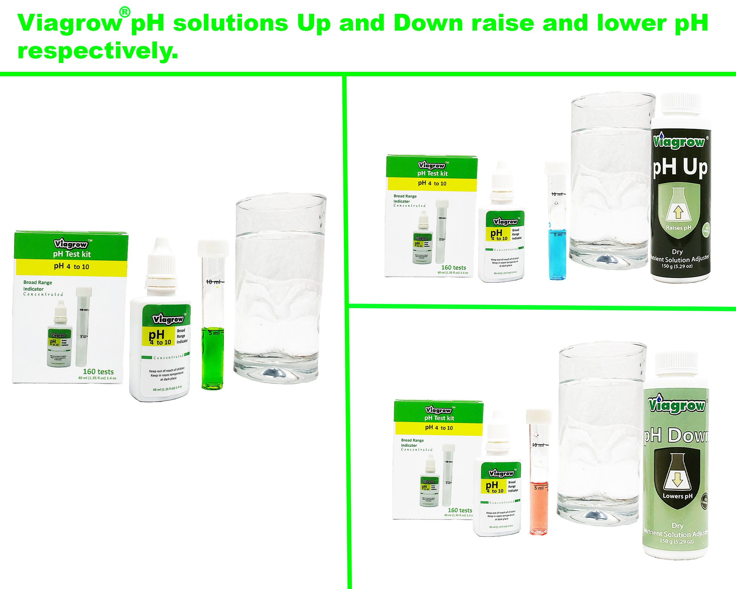 Viagrow pH Control Kit 1.4 oz. Organic Nutrient Solution Crystal Concentrate Application Type Tester and Adjuster