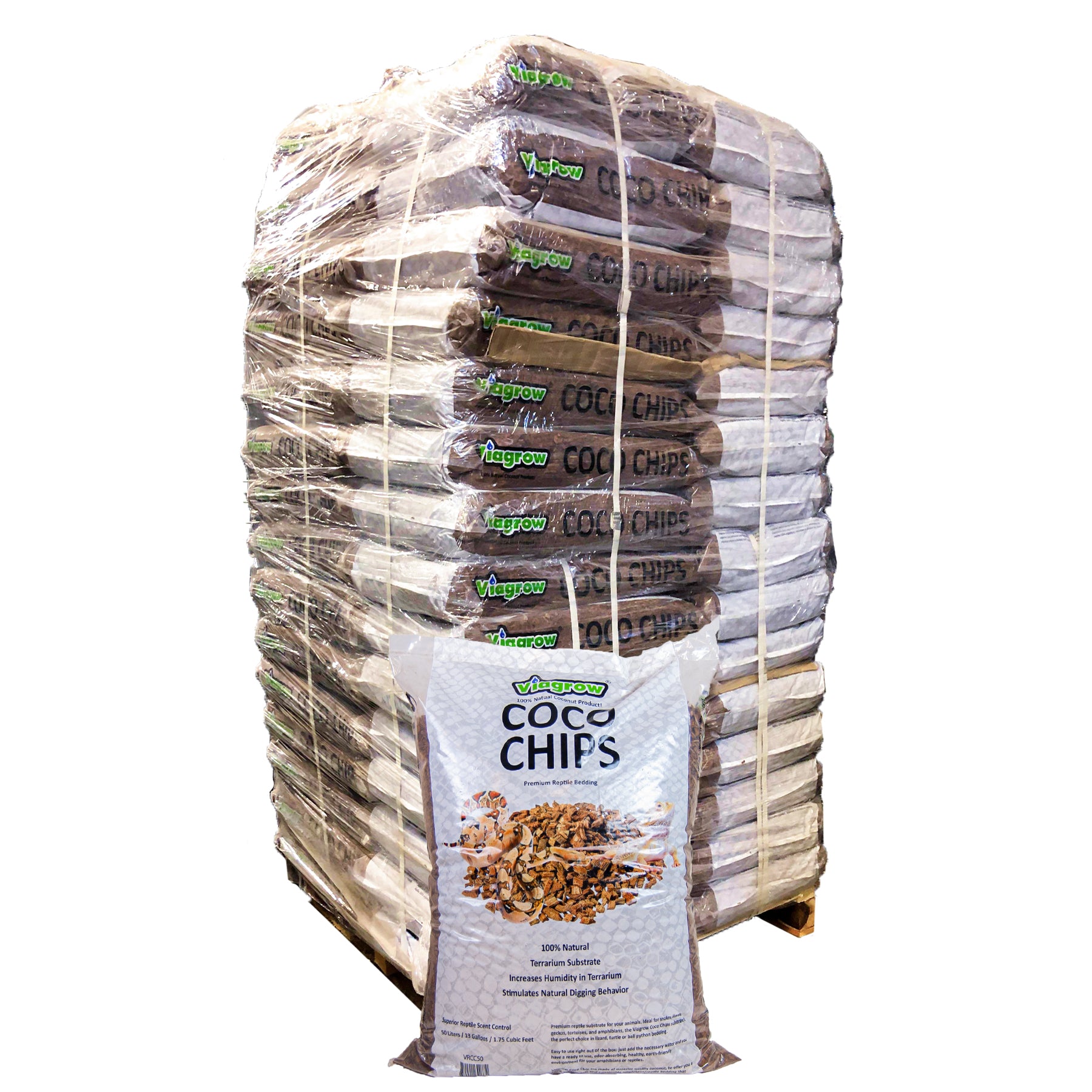 Viagrow 1.75 cu. ft. (50L) Coco Chips Premium Reptile Substrate 60-Pallet