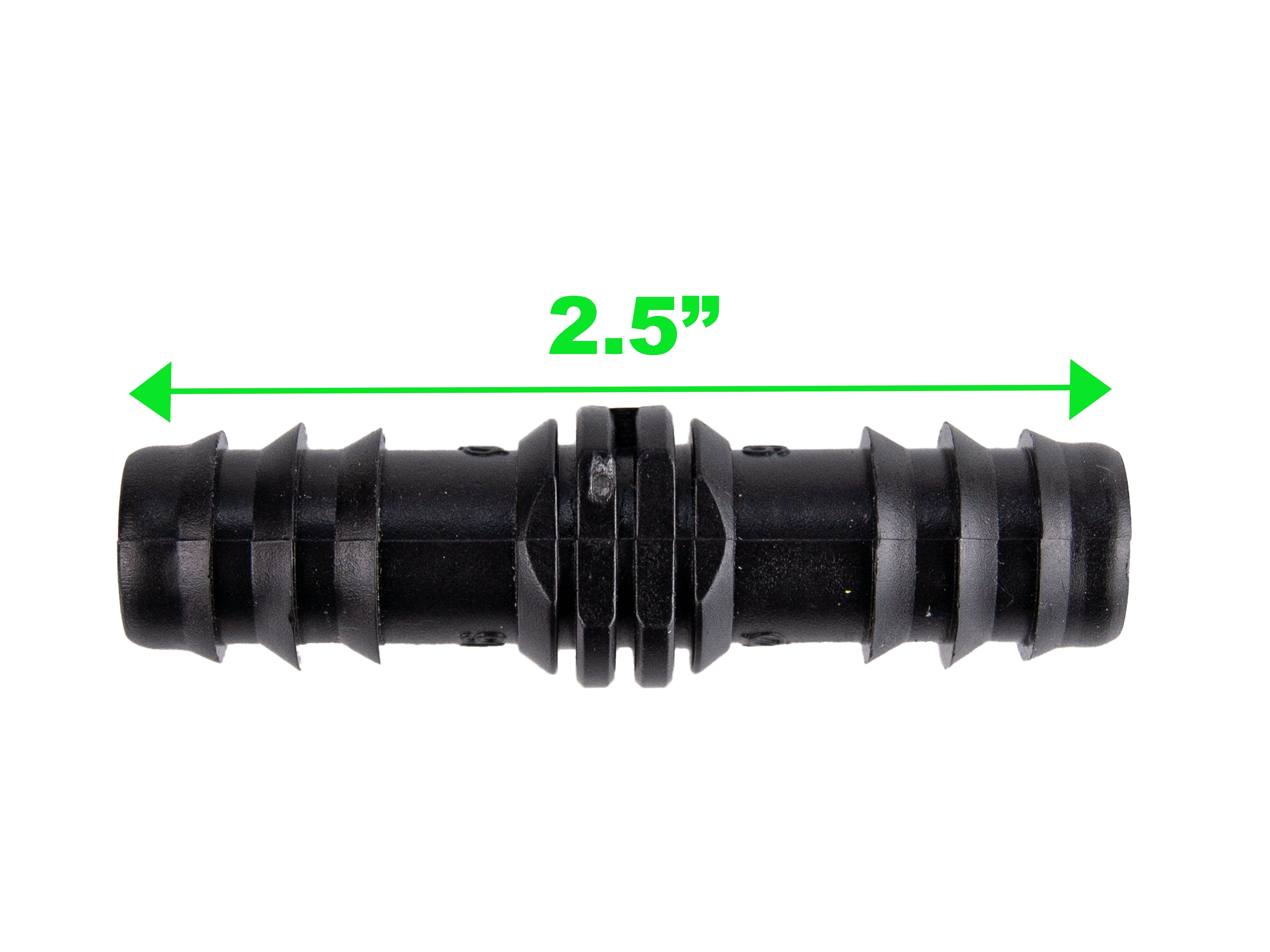 Viagrow 1/2 in. Barbed Straight Connector – Black Irrigation Fitting for Hydroponics & Drip Systems (50-Pieces)