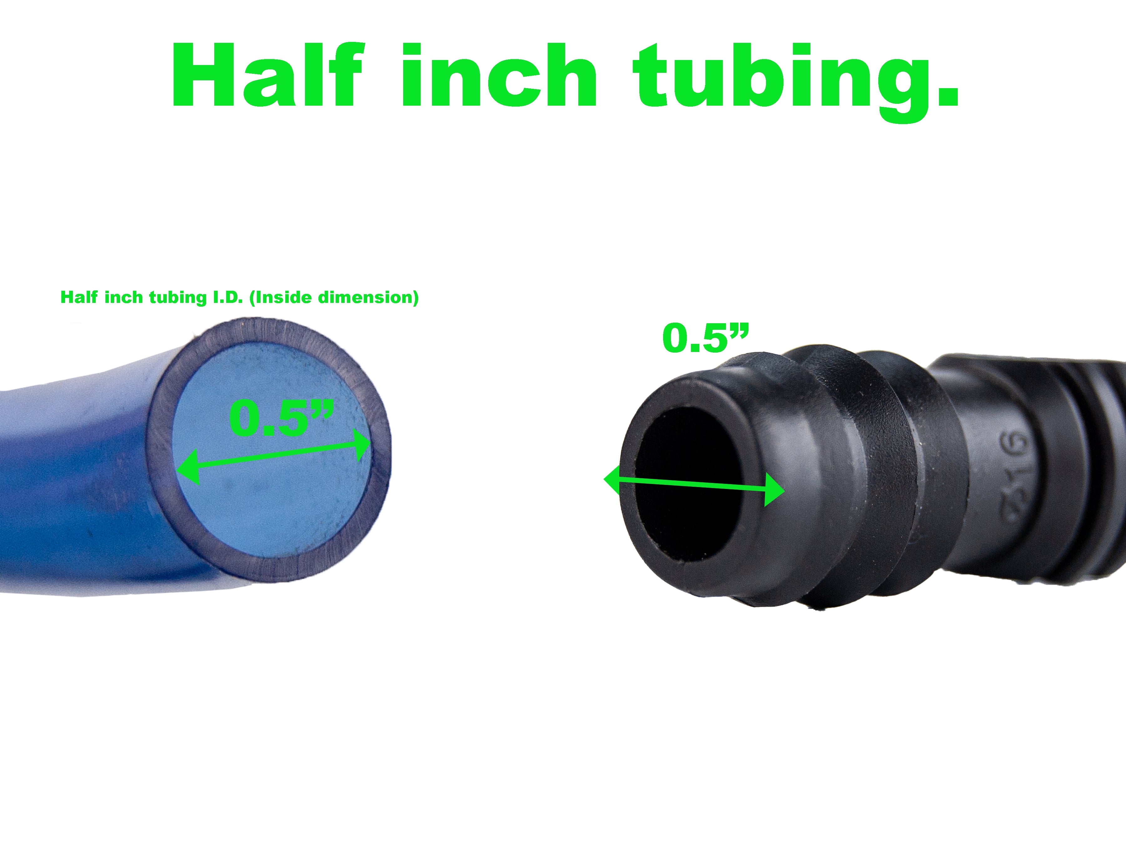 Viagrow 1/2 in. Barbed Straight Connector – Black Irrigation Fitting for Hydroponics & Drip Systems (50-Pieces) 6-Case