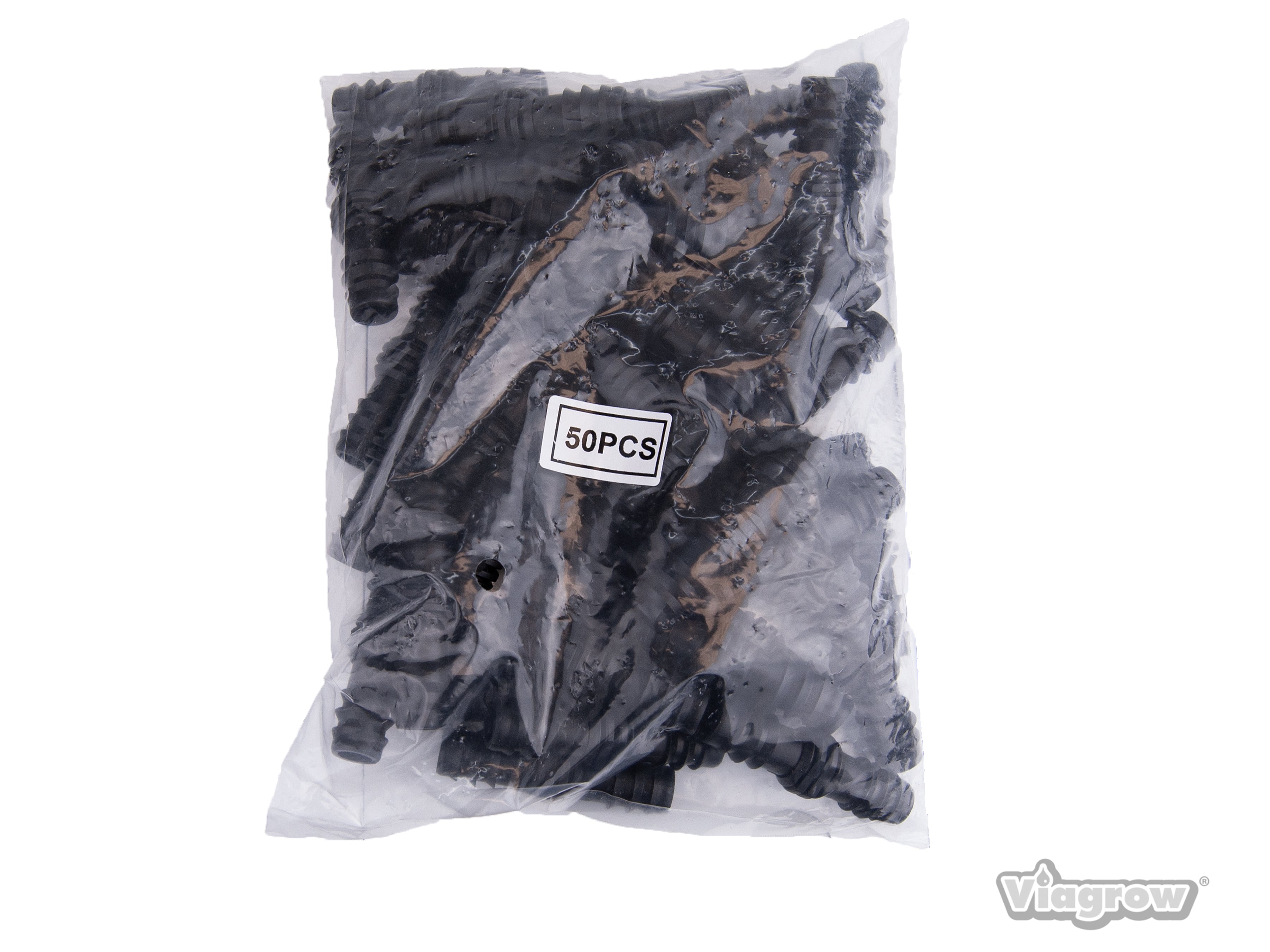 Viagrow 1/2 in. Barbed Straight Connector – Black Irrigation Fitting for Hydroponics & Drip Systems (50-Pieces) 6-Case