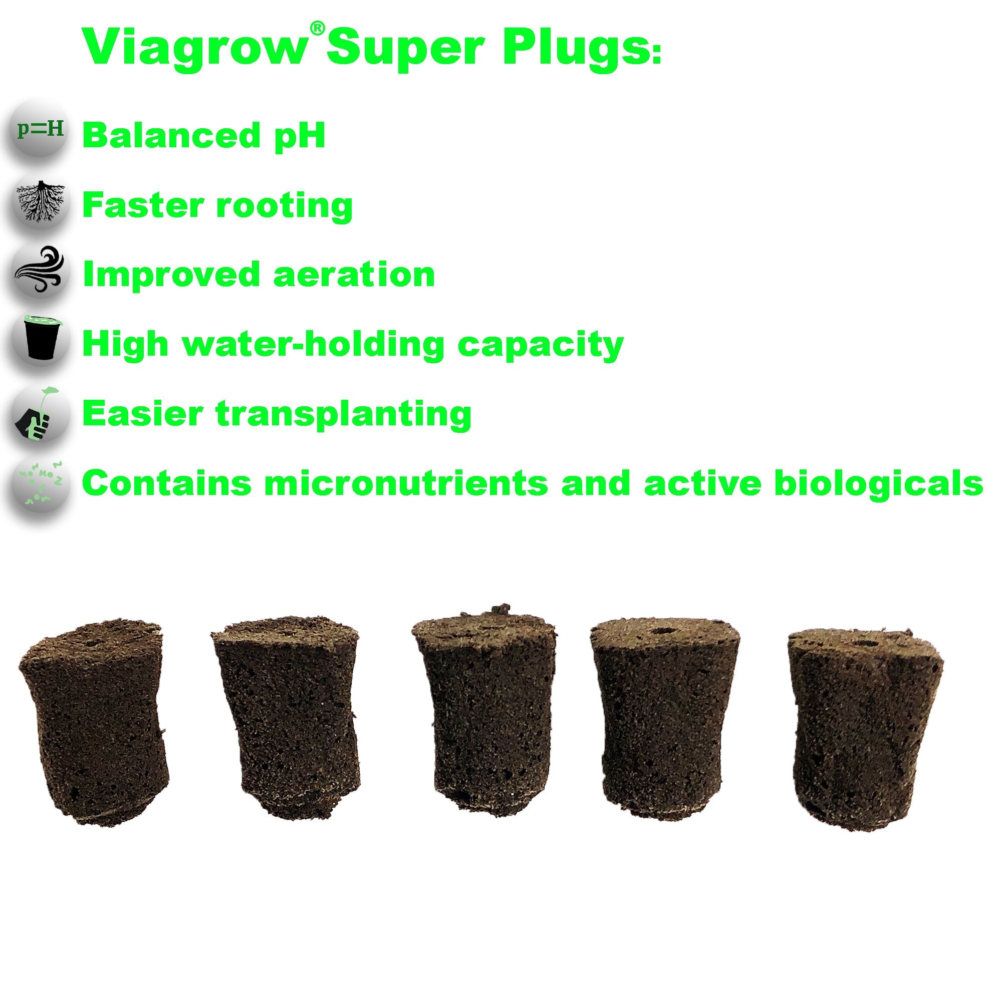 Viagrow 1,400pc Super Plug Seed Starters Brown Indoor/Outdoor Growing Medium with Biodegradable Design
