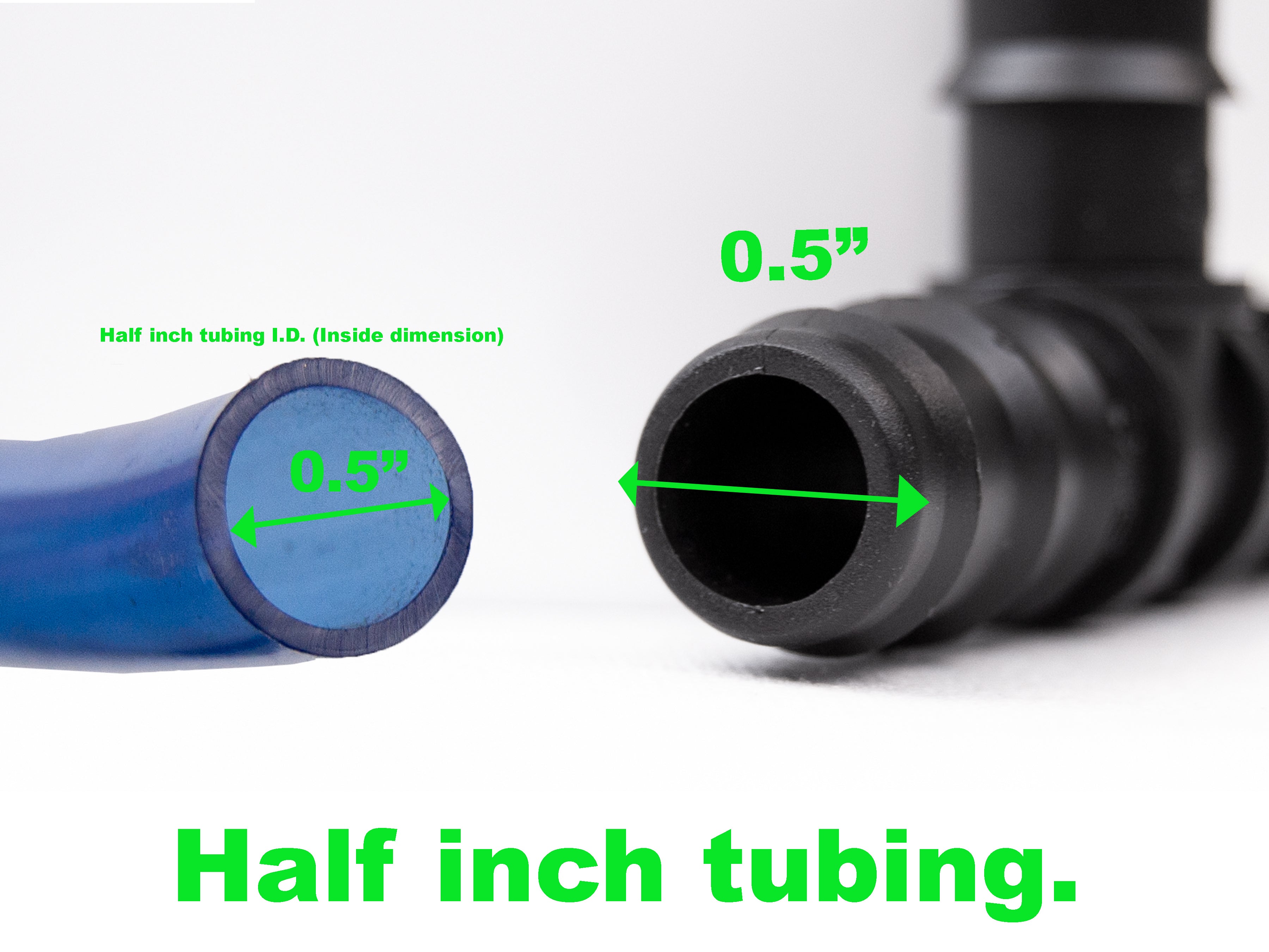 Viagrow 1/2 in. Barbed Tee Connector – UV-Resistant Irrigation Fitting for Drip Systems, Black, (50-Pieces) 6-Case