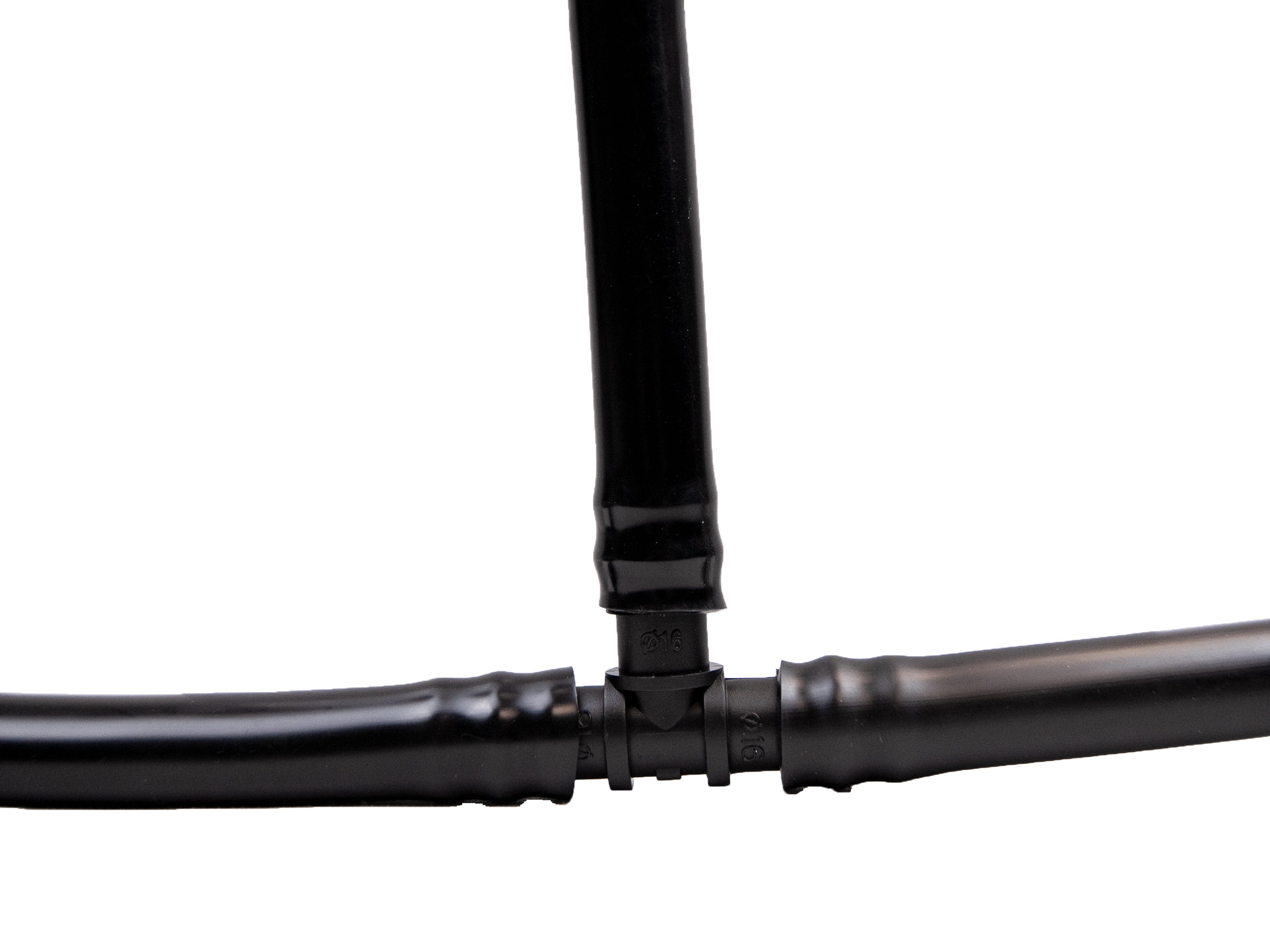 Viagrow 1/2 in. Barbed Tee Connector – UV-Resistant Irrigation Fitting for Drip Systems, Black, (50-Pieces)