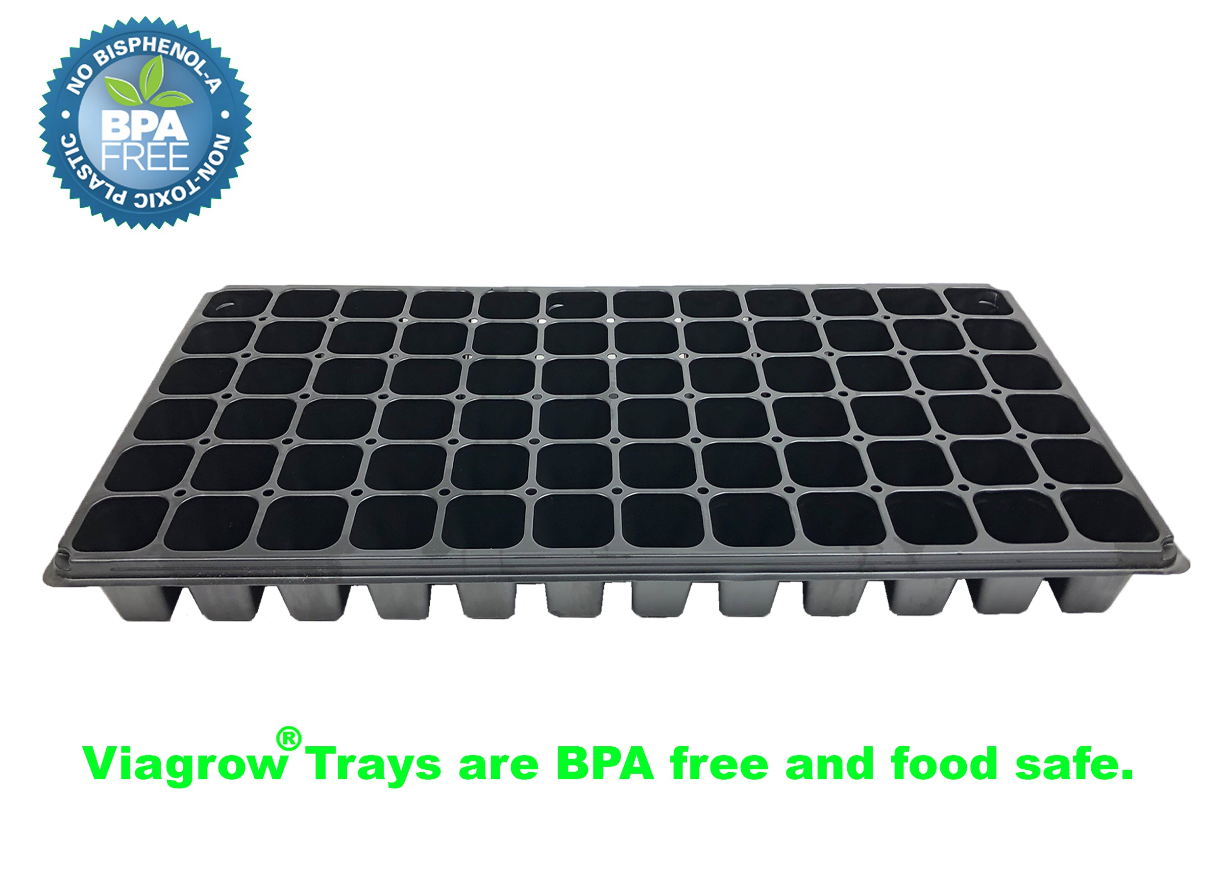 Viagrow 10 in. x 20 in. Black Plastic 72-Cell Garden Tray Inserts