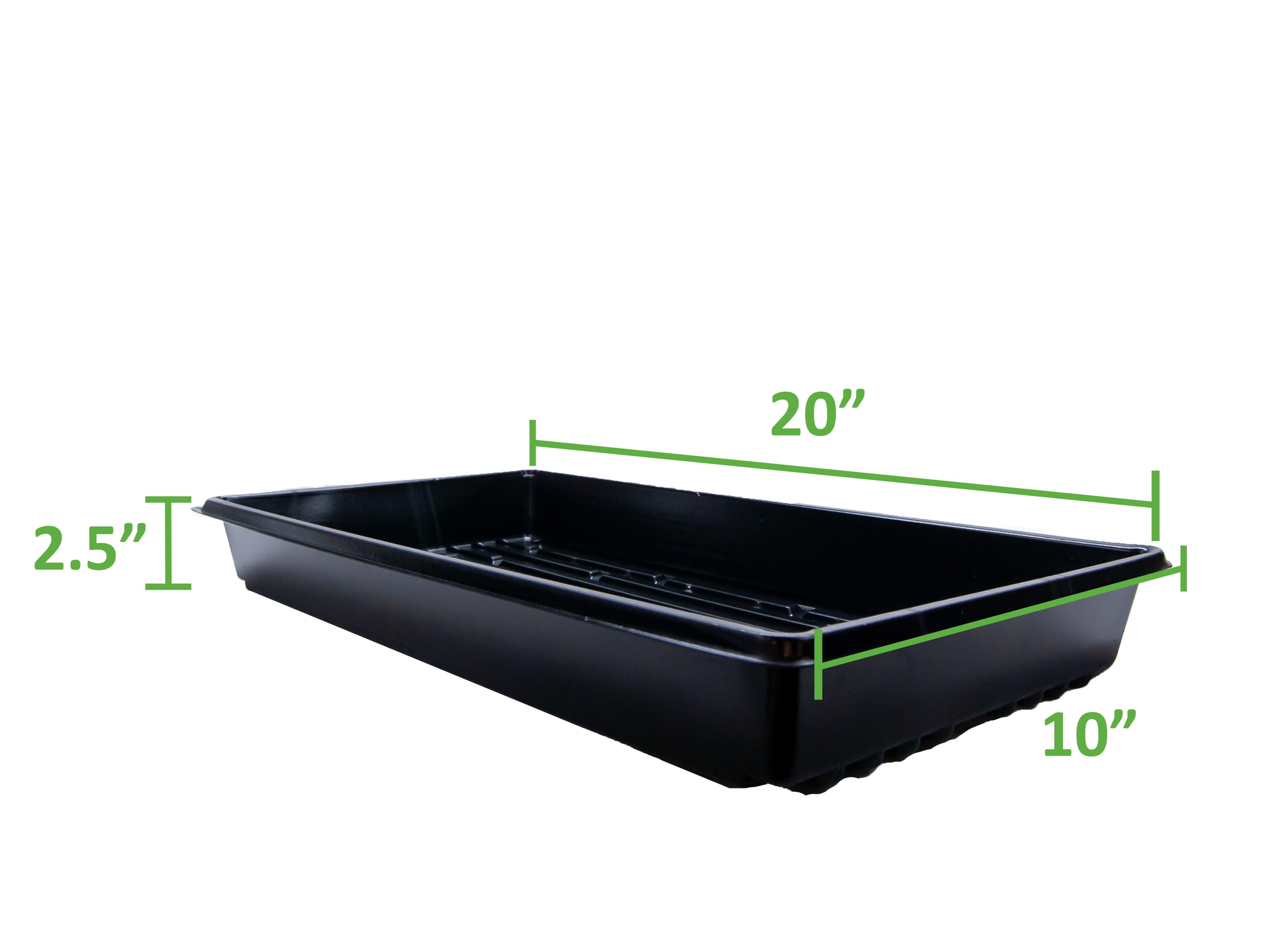 Viagrow 10 in. x 20 in. Black Plastic Seedling Tray Plant Support Planter Accessory