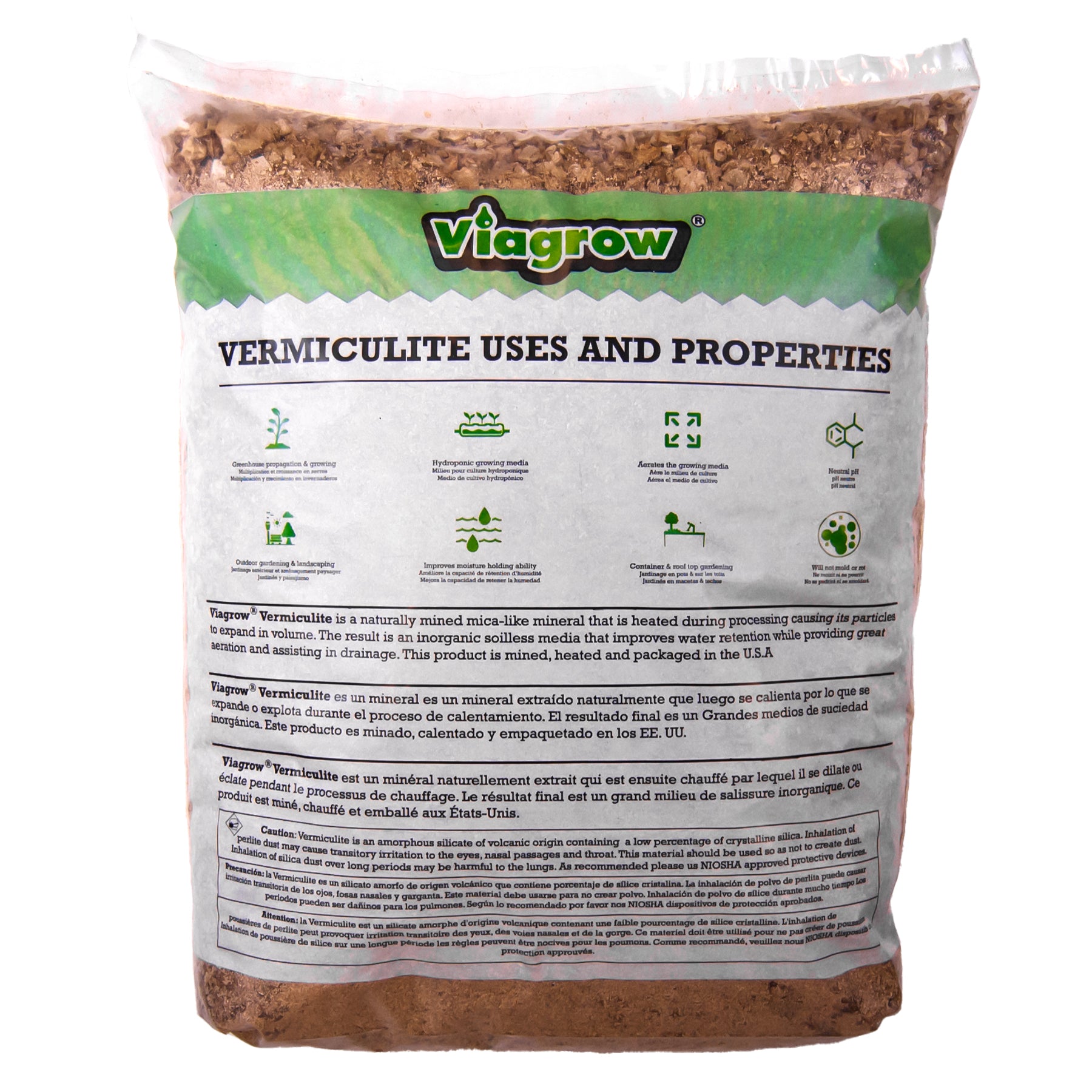 Viagrow 16 qt. (0.5 cu. ft.) Coarse and Chunky Grade Vermiculite Soil Amendment 150-Pallet