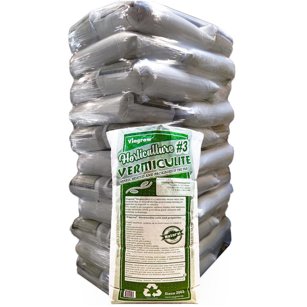 Viagrow 4 cu. ft. (113L) Horticultural Vermiculite Natural Soil Amendment 33-Pallet
