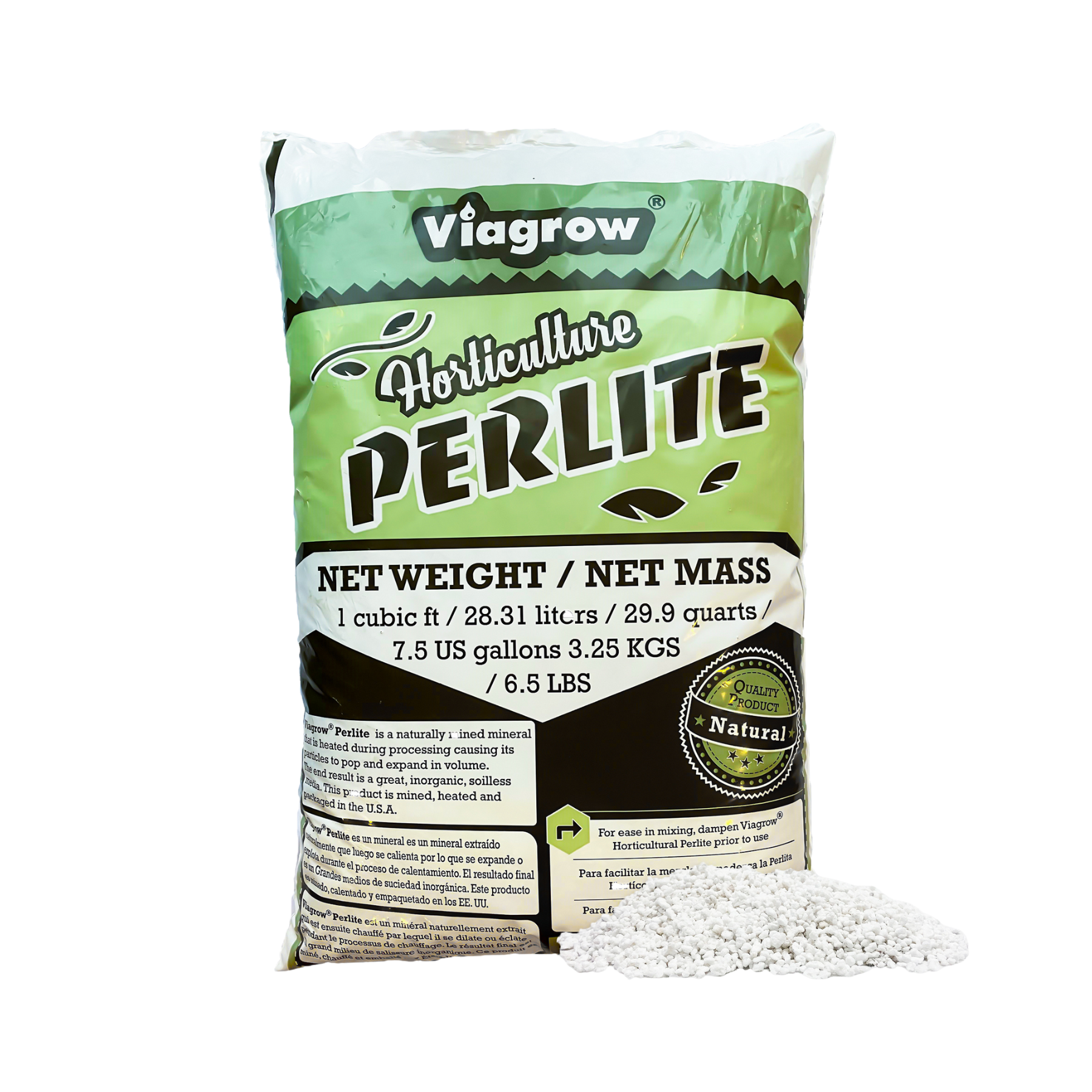 Viagrow 1CU. FT. Horticultural Perlite, Planting Soil Additive and Growing Medium