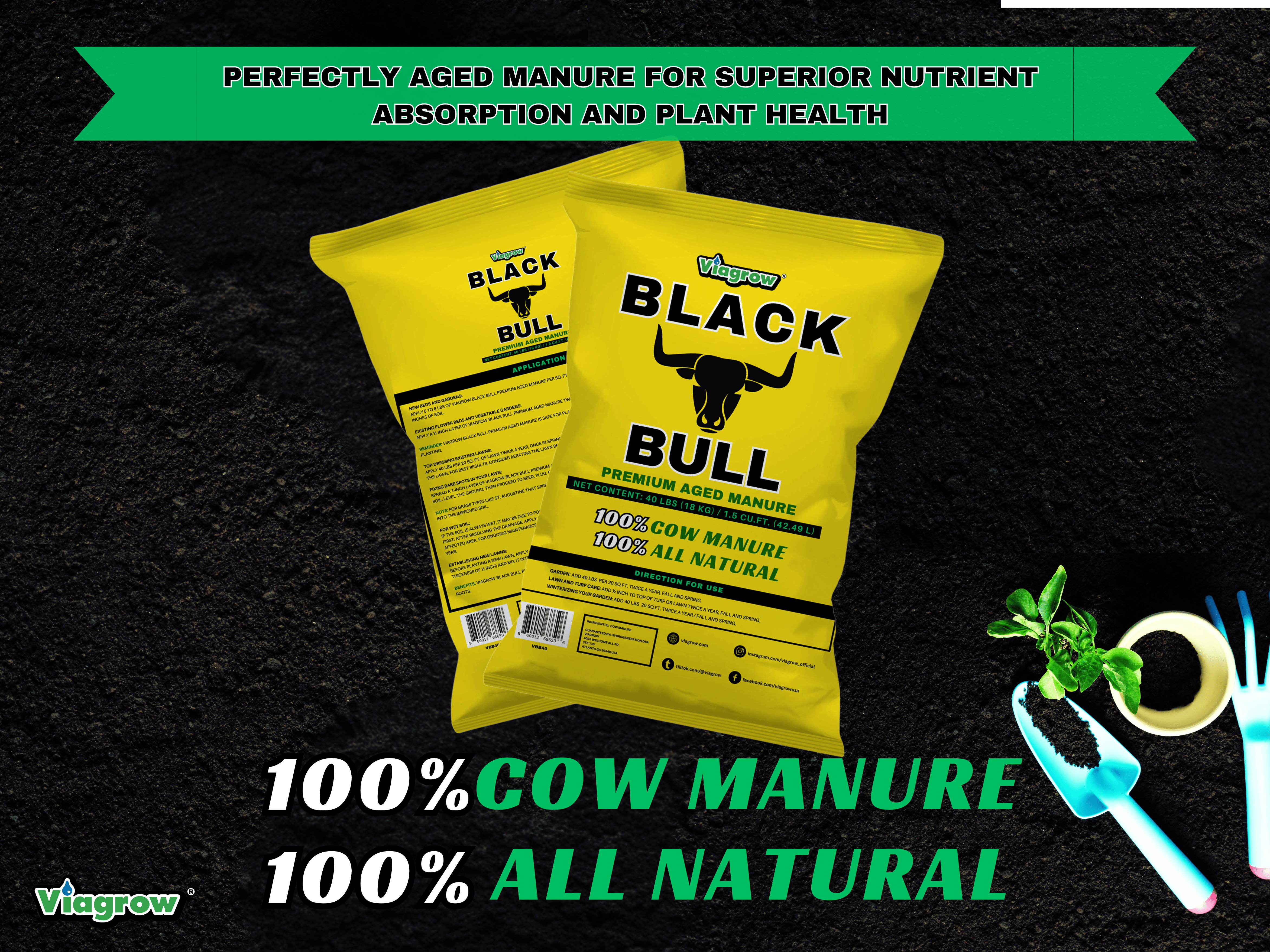 Viagrow Black Bull Premium Aged Manure