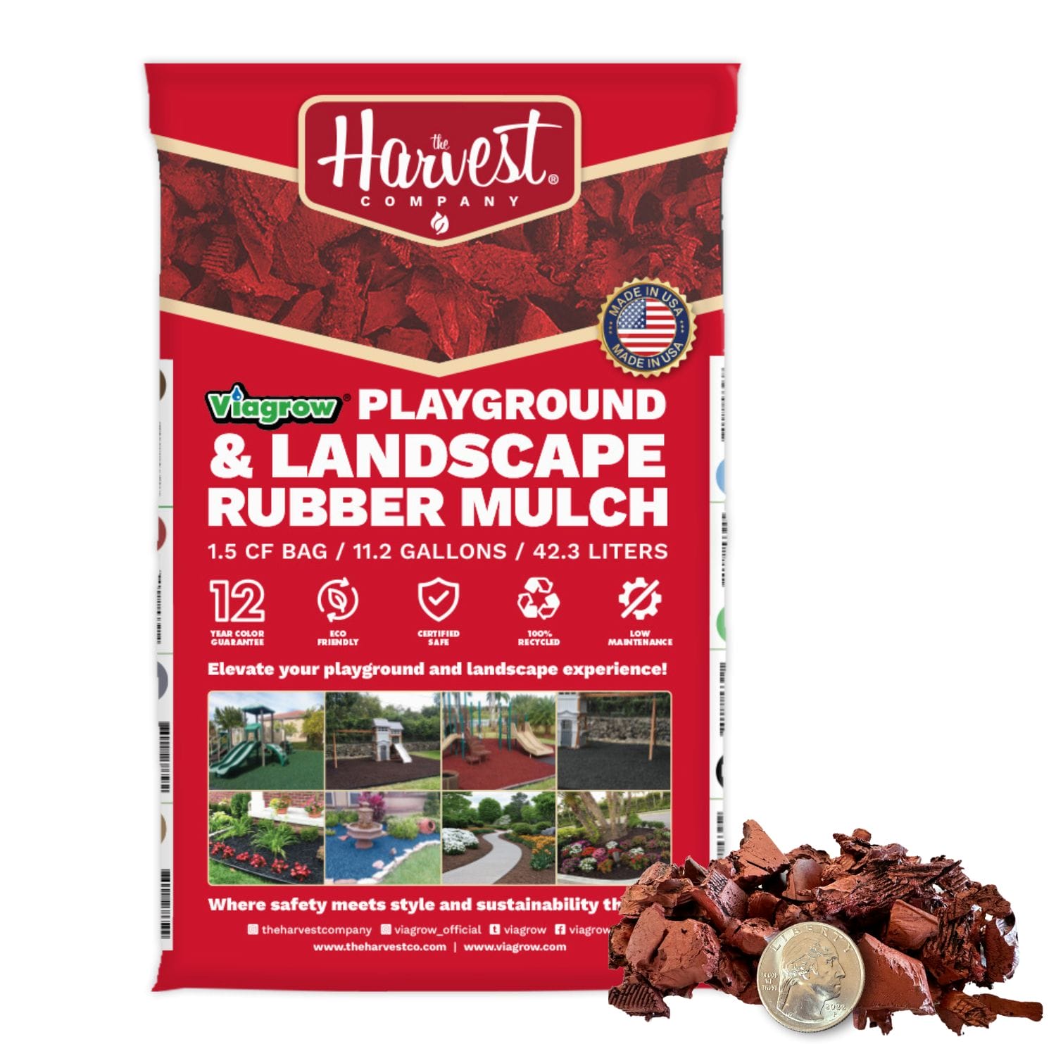 Harvest Company Red Wood Rubber Playground and Landscape Mulch