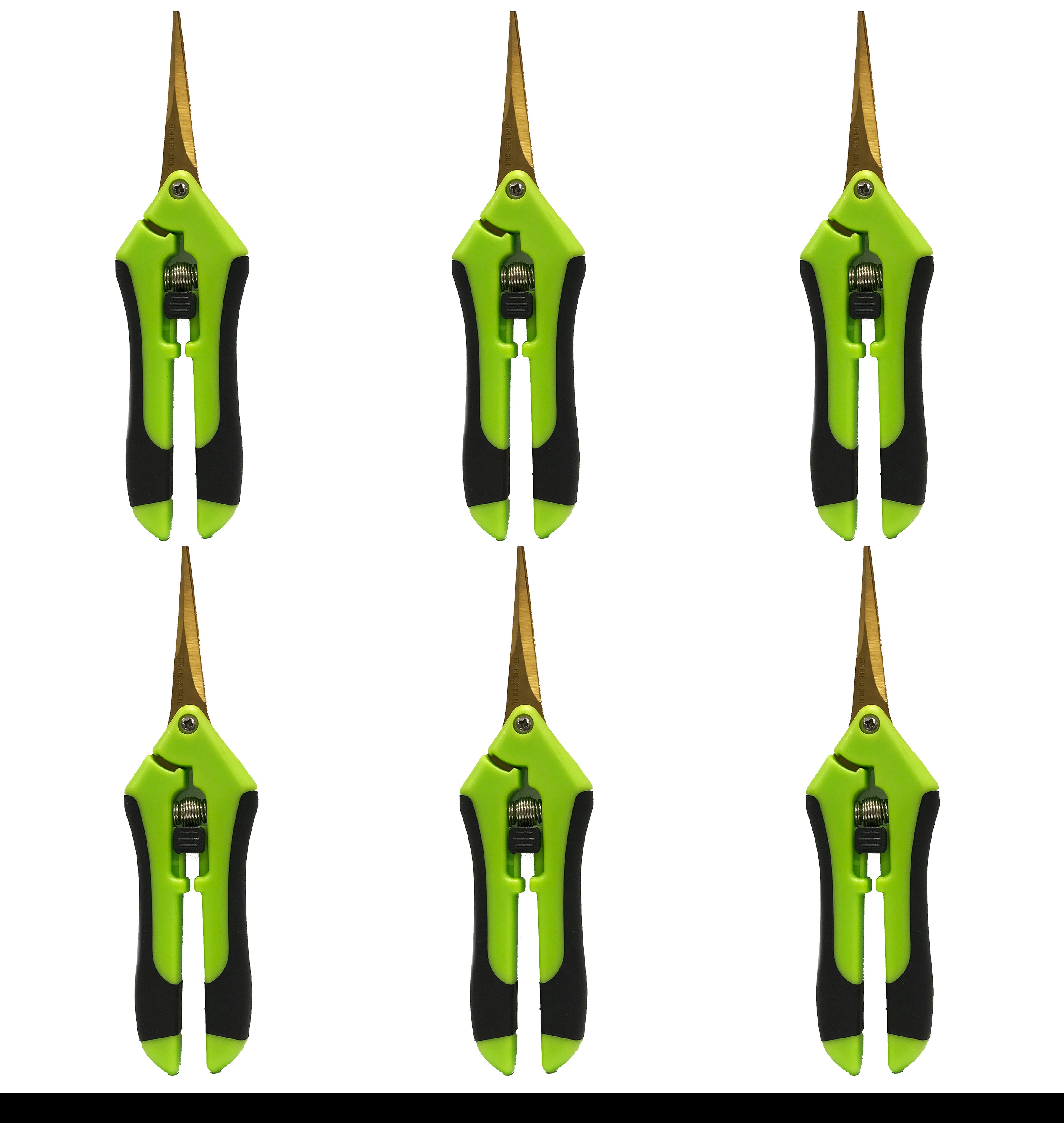 Viagrow Non Soft Grip Micro-Tip Pruning Snip Anti Resin Stick Shears, Curved