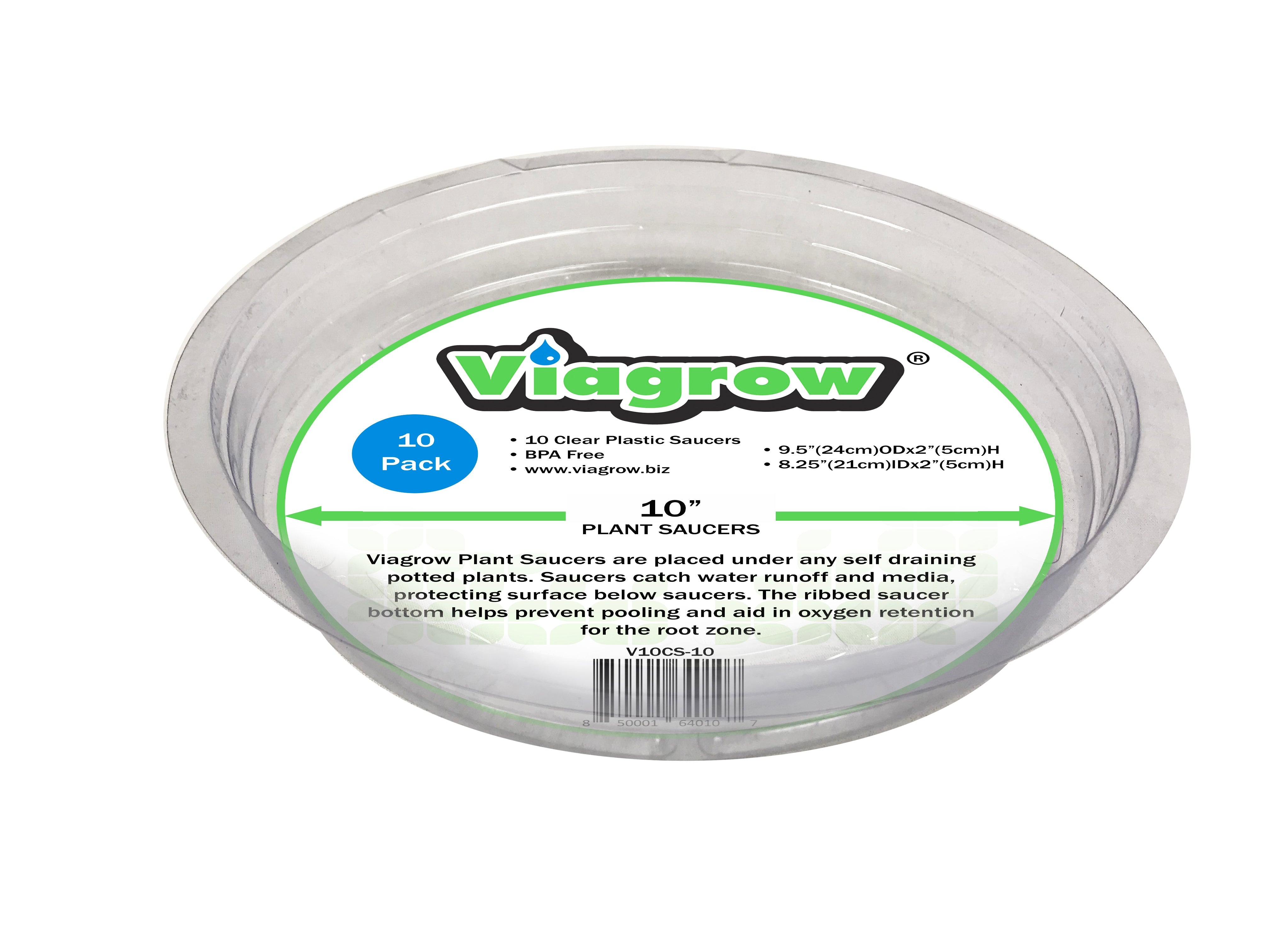 Viagrow Clear Plastic Saucer MultiPack (25 Pack)