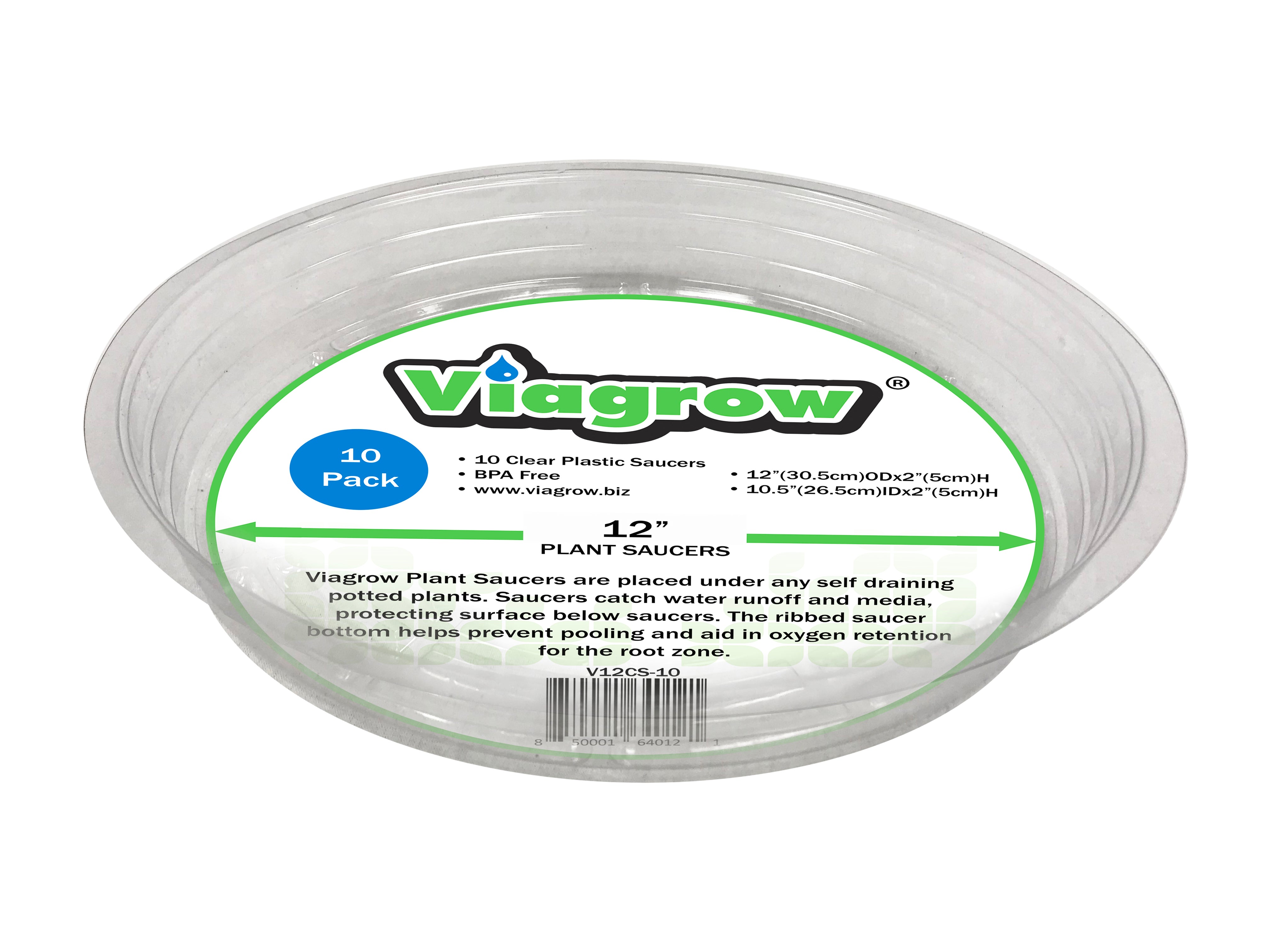 Viagrow Clear Plastic Saucer (Pack)