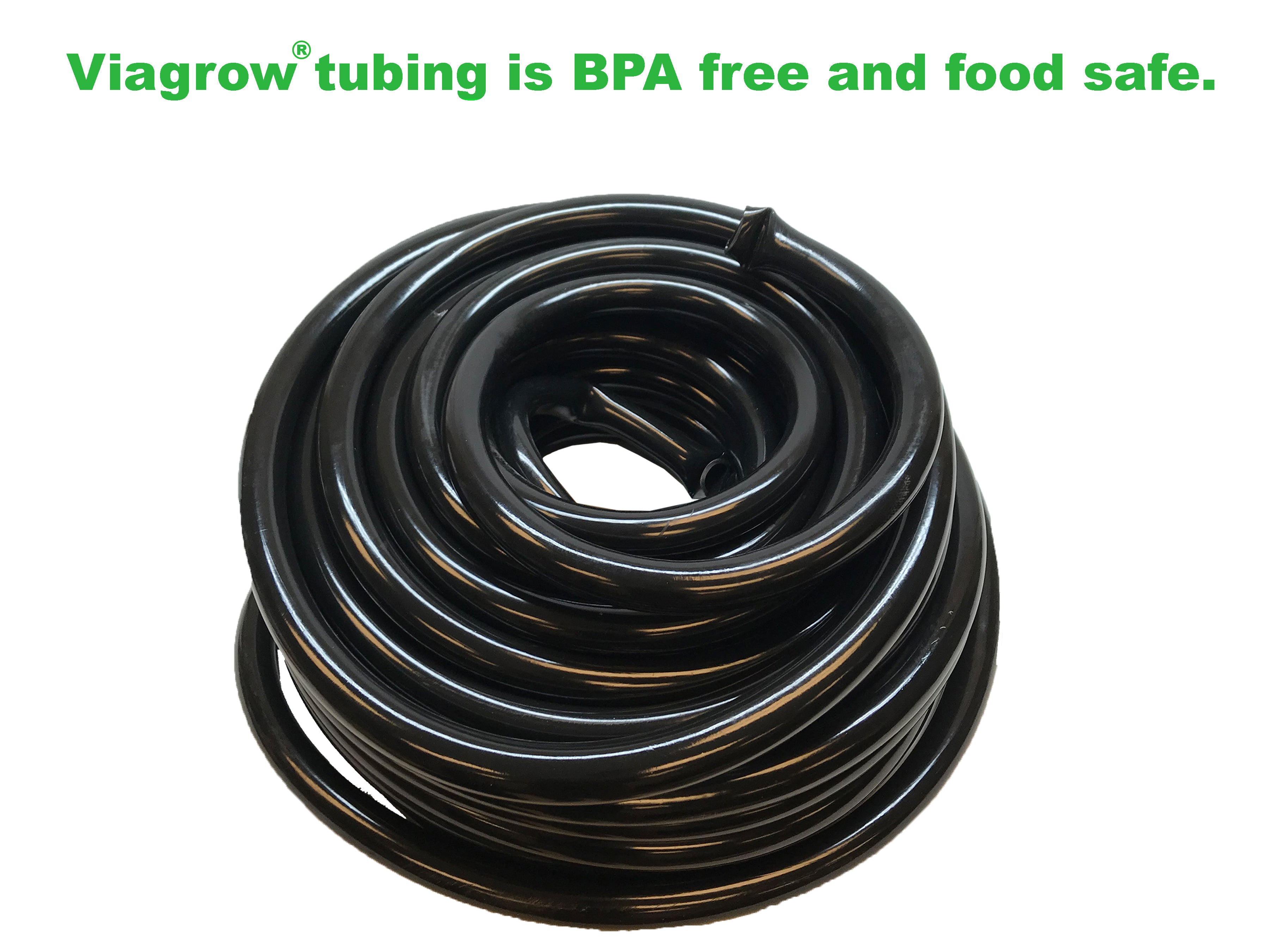 Viagrow Vinyl Multipurpose Irrigation Tubing(100ft, 3/4 inch ID-1 inch OD), Black (Case of 6)