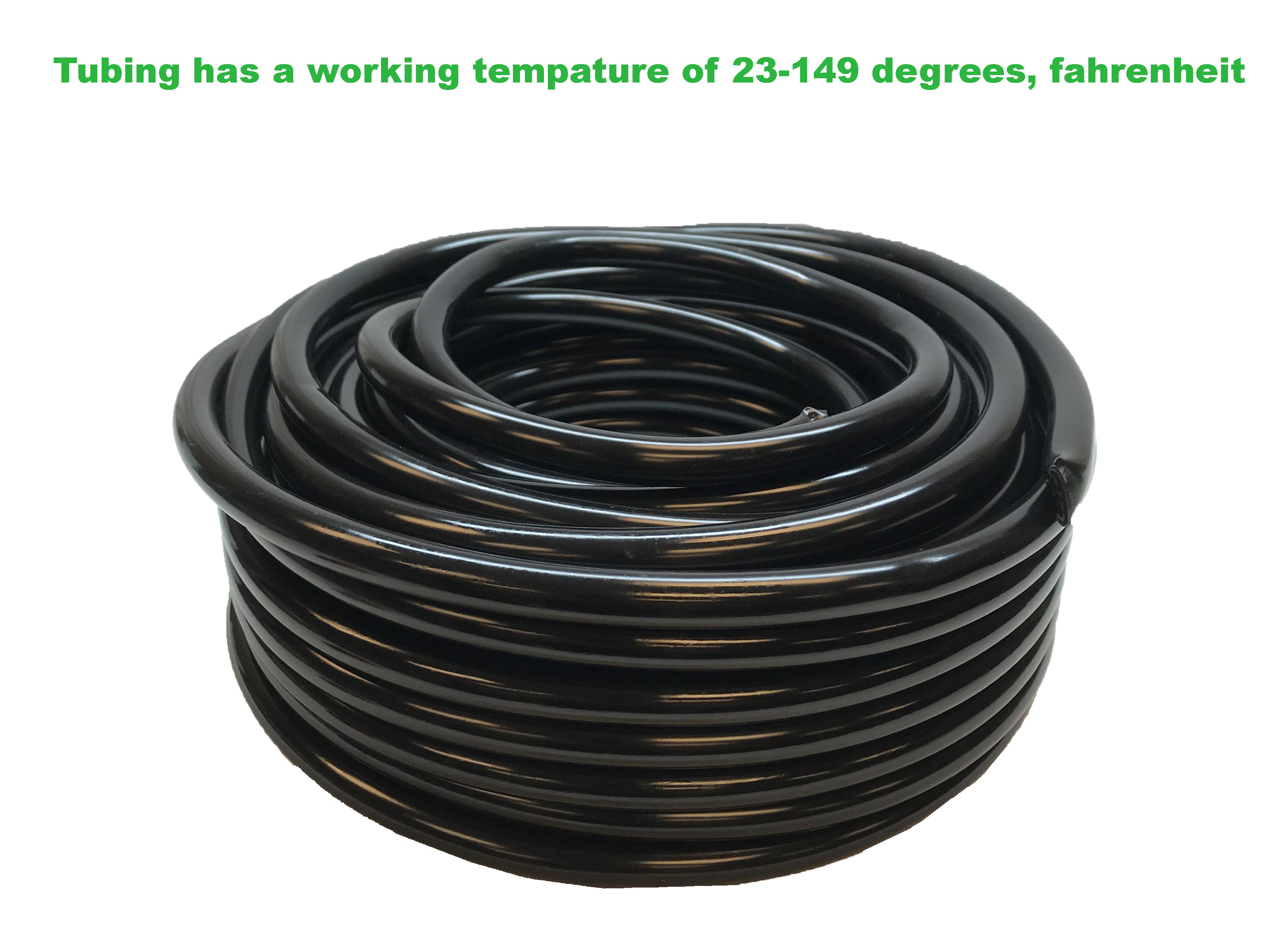 Viagrow Vinyl Multi-Purpose Irrigation Tubing (100ft, 1/2 ID-5/8 OD), Black (Case of 6)